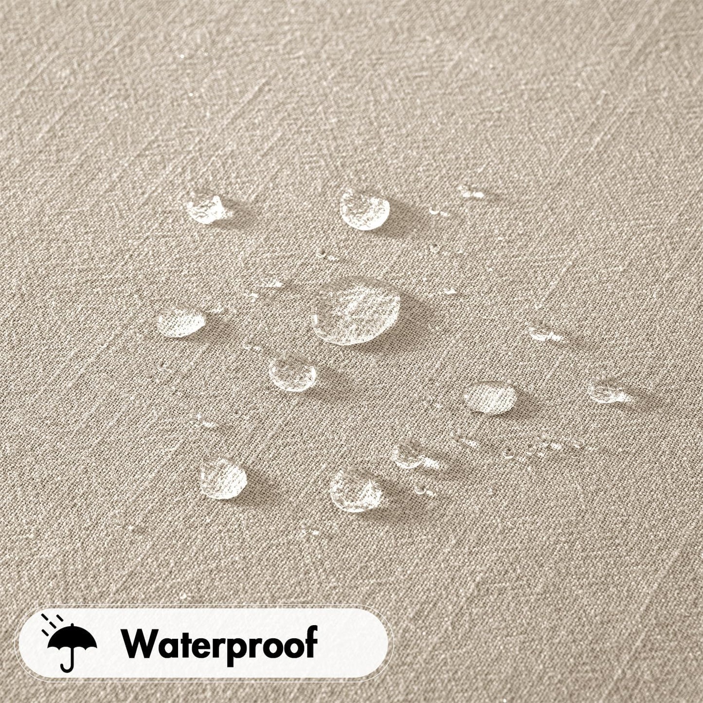 MIULEE Natural Linen Cotton Blend Tablecloth Rectangle, Luxury Waterproof Stain Resistant Durable Farmhouse Oblong Table Cloth for Dining Party Christmas Weddings Birthday, 52 x 120 inch, Ivory Cream