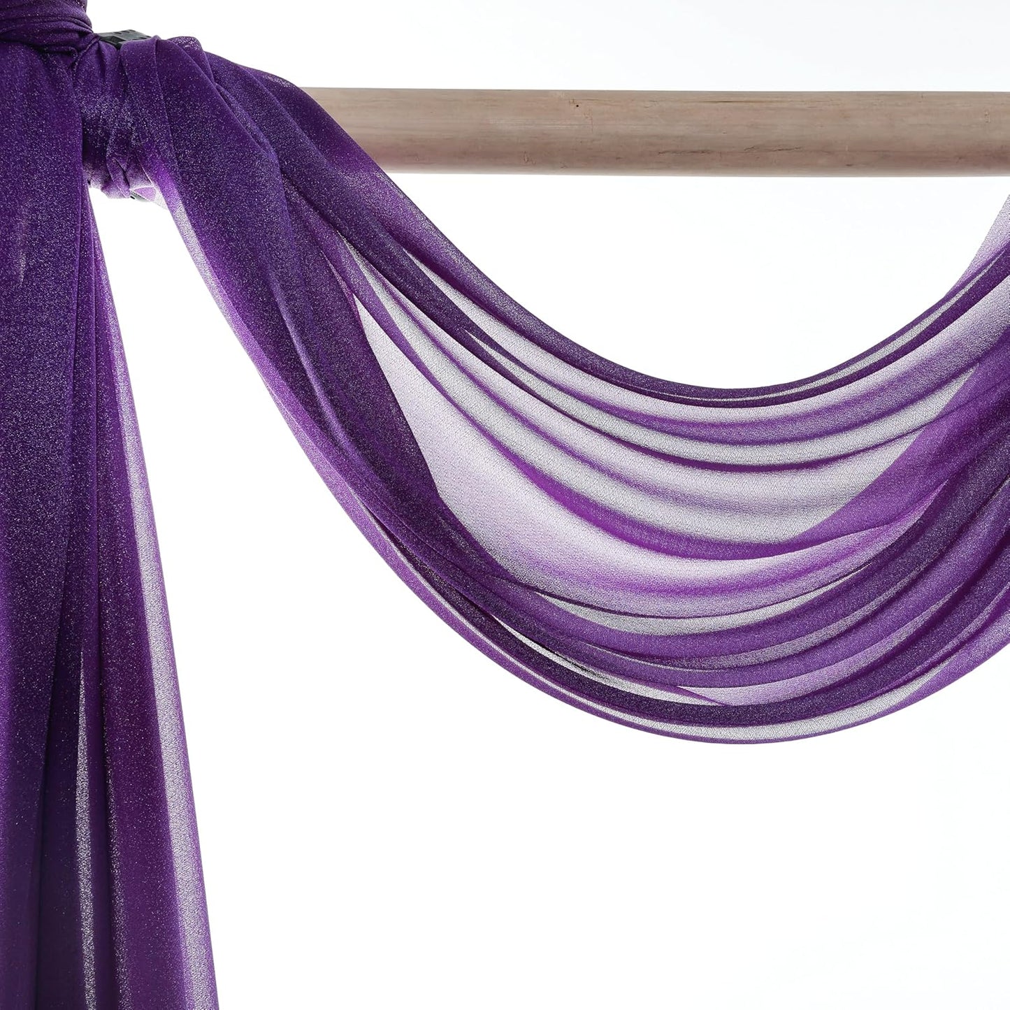 VDS Pack of 1 Panel (30 Inch X 30 Feet) Wedding Arch Draping Fabric Sheer Chiffon Fabric Drapery for Wedding Ceremony Reception Swag Backdrop Canopy Chuppah ARBO Altars Decoration (Purple)