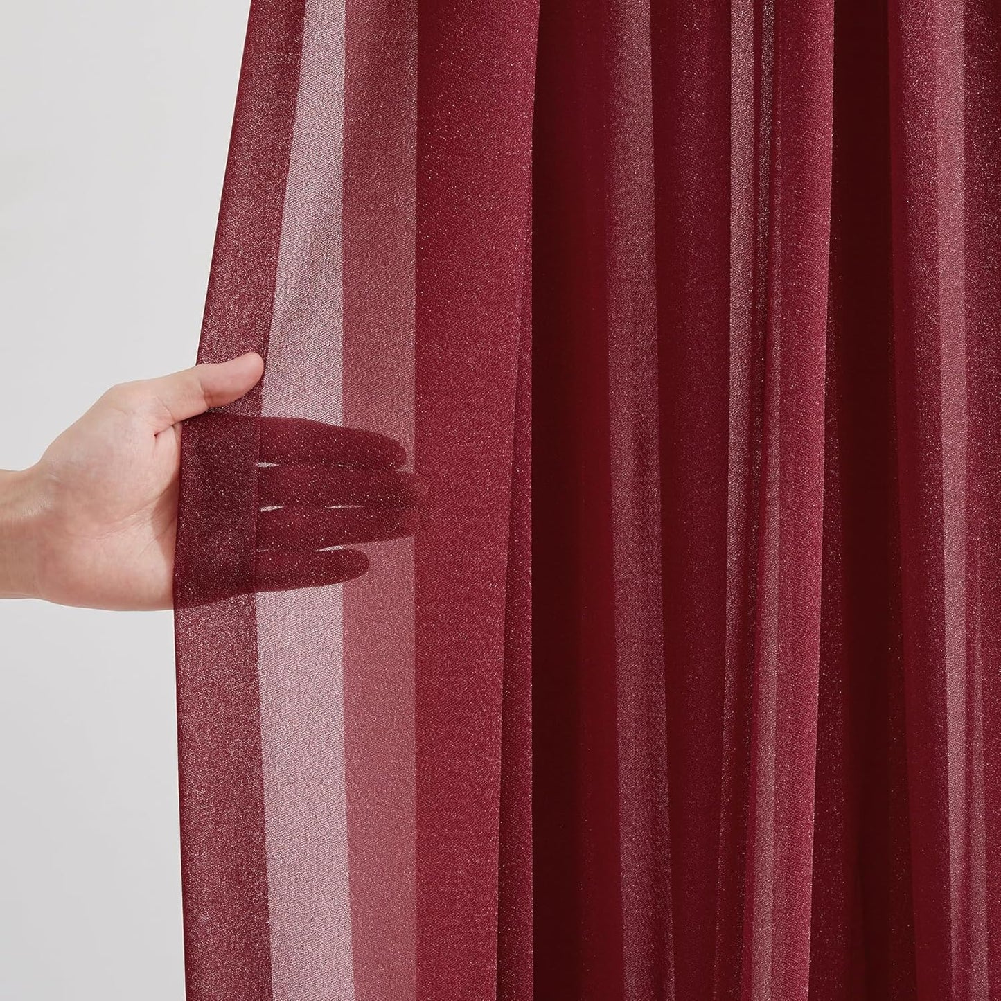 Burgundy Wedding Arch Draping Fabric 2 Panels 30'' x 20FT Burgundy Drapes Sheer Fabric Backdrop Arch Draping Fabrics for Wedding Ceremony Birthday Party Bridal Shower Decoration