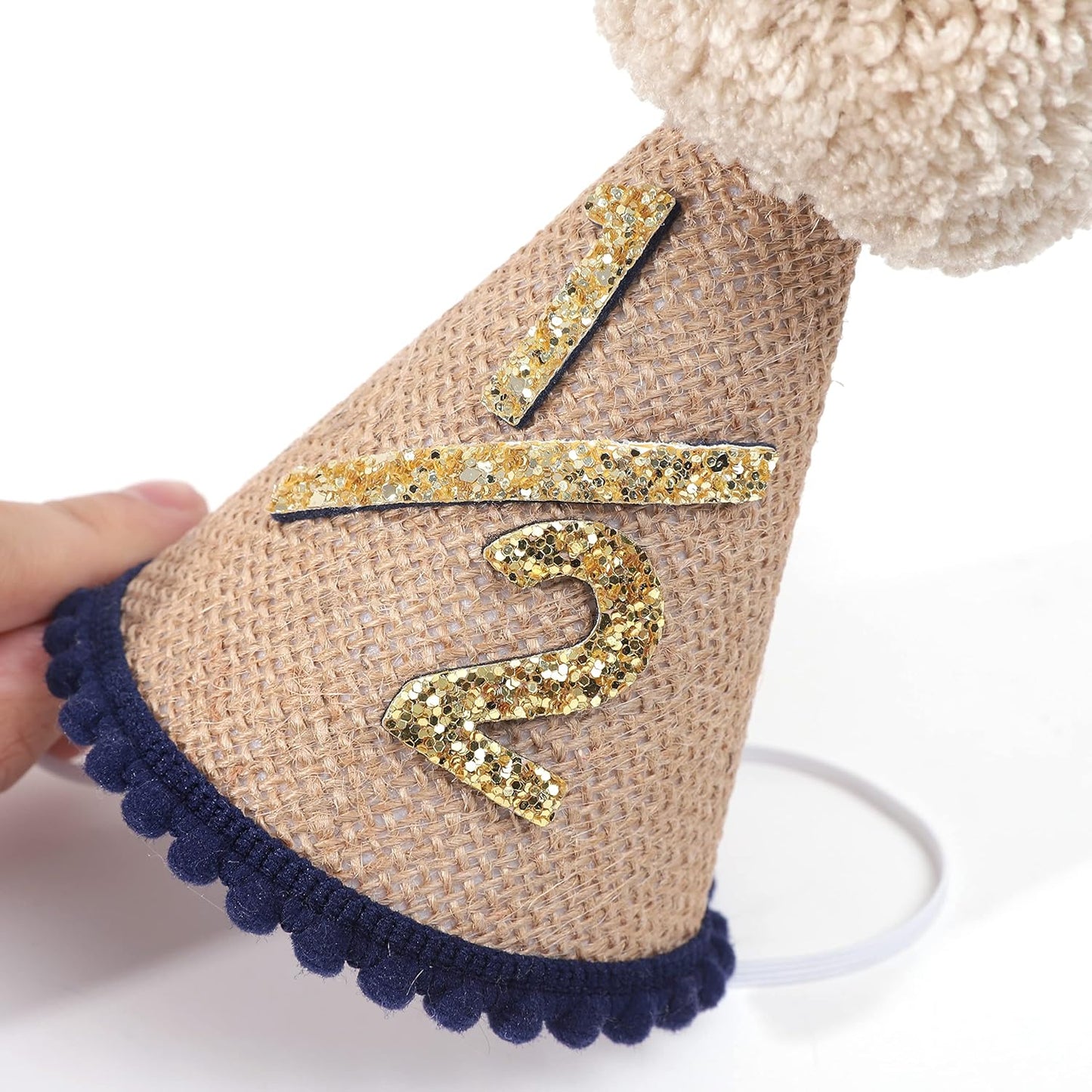 WAOUH Half Birthday Hat - Bow Cake Smash Crown for 6 Month Baby, Mini Photo Prop