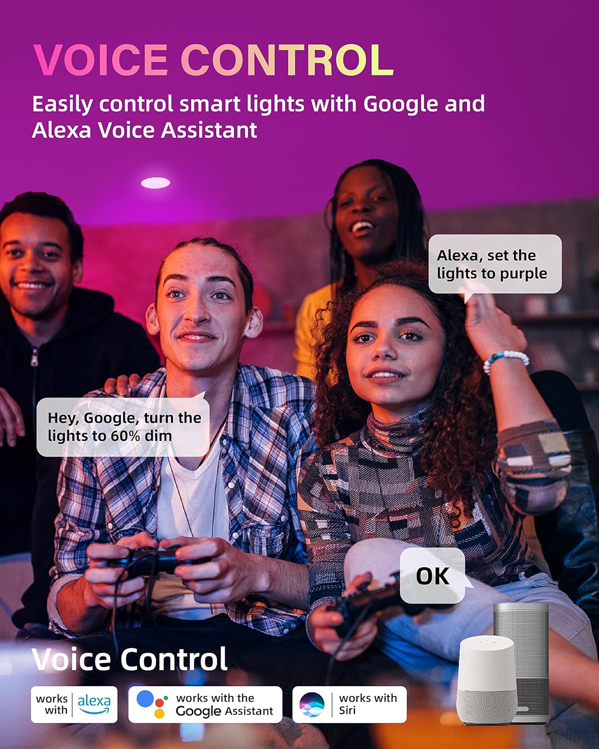 12 Pack Smart Recessed Lighting 6 Inch, Ultra-Thin LED Recessed Lighting 12W 1200LM Smart Downlight with Junction Box, Compatible with Alexa/Google Assistant - ETL and Energy Star Certified