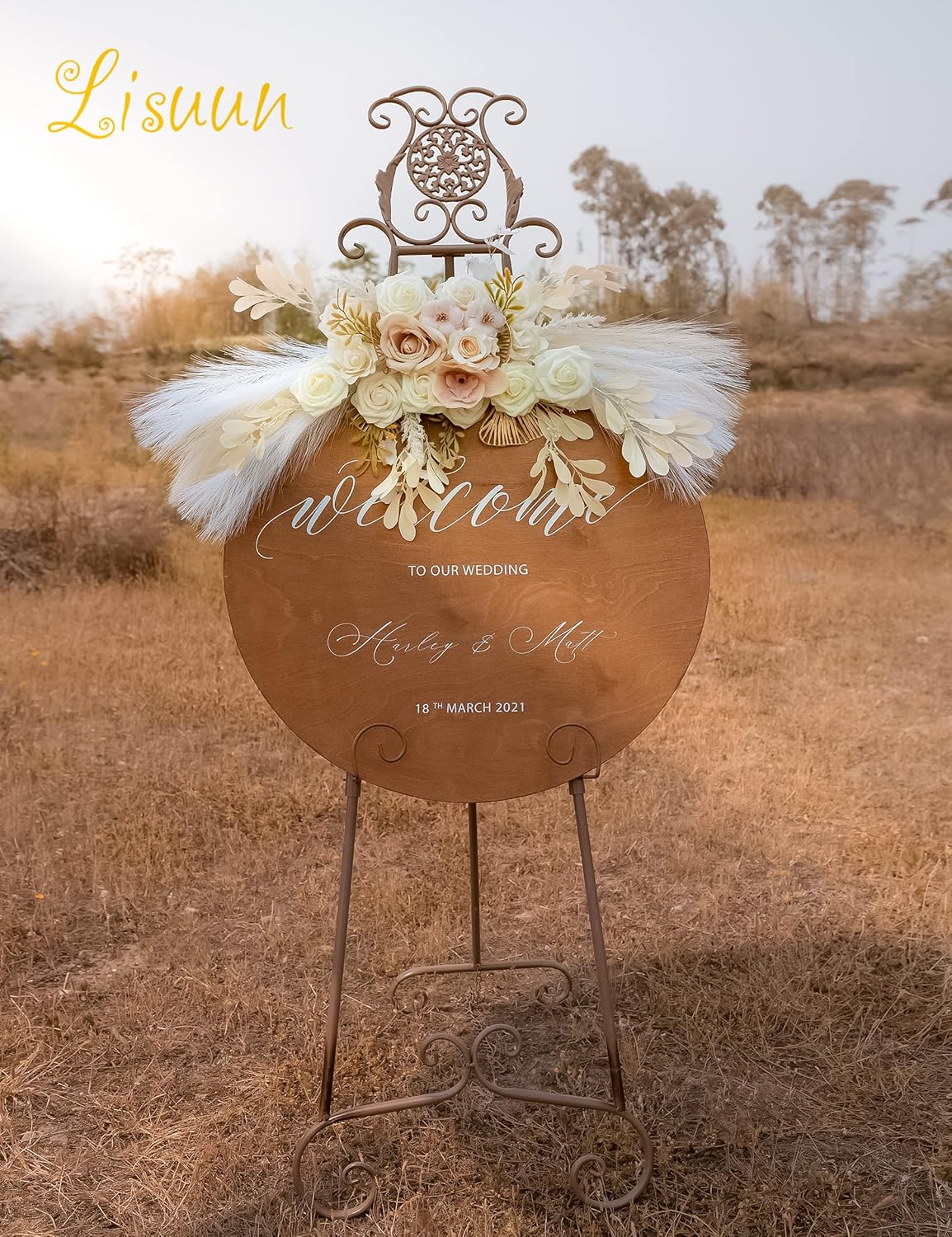 Wedding Arch Flowers, Artificial Flowers for Decoration, Large Flower Swag for Boho Styles Wedding Ceremony Floral Decor - Pack of 2