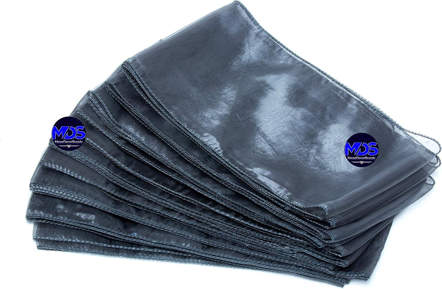 MDS Pack of 150 PCS Organza Chair Sashes Wider Dining Chair Bows Ribbon Tie Back for Wedding Party Birthday Bridal Shower Reception Event Banquet Home Chair Cover Decoration - Silver Gray