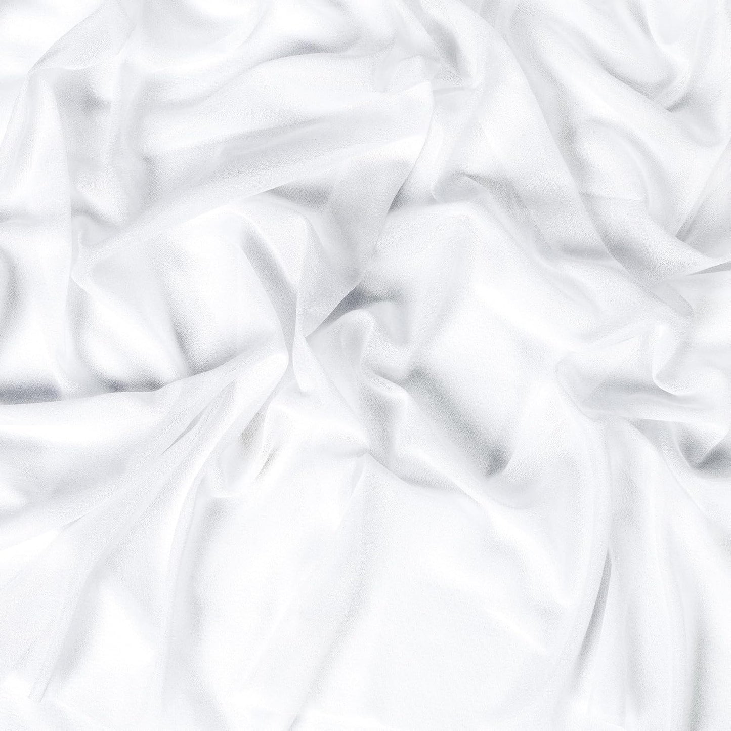 VDS Pack of 1 Panel (30 Inch X 100 Feet) Wedding Arch Draping Fabric Sheer Chiffon Fabric Drapery for Wedding Ceremony Reception Swag Backdrop Canopy Chuppah ARBO Altars Decoration (White)