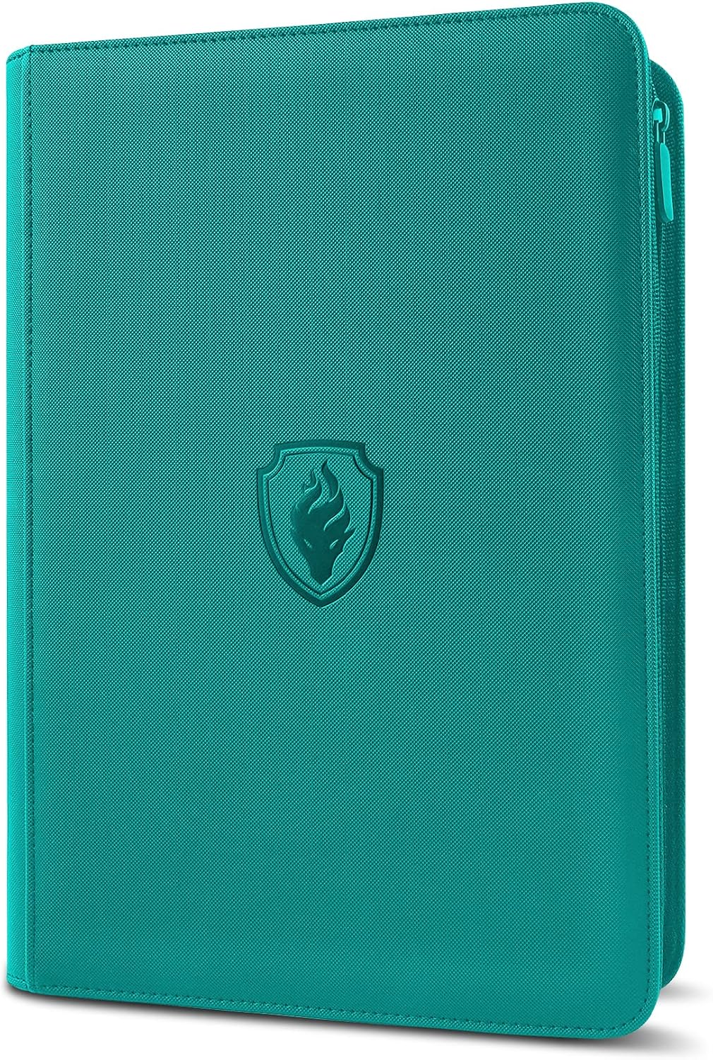 9 Pocket Trading Card Binder -Zipper PU Cover Card Album, Sturdy 360 Loading Holder for MTG, TCG & Sports Cards - Turquoise