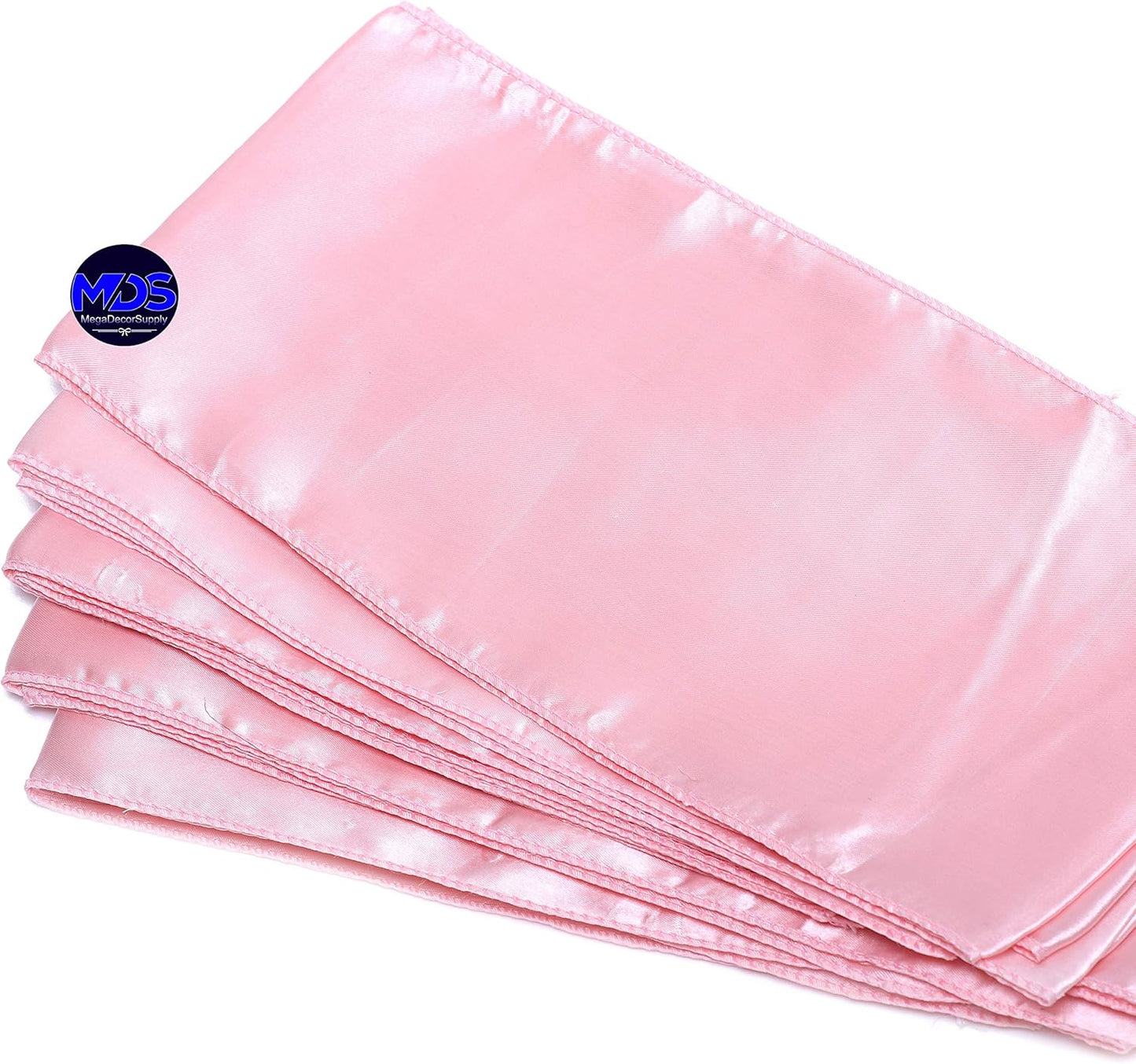 MDS Pack of 75 PCS Satin Chair Sashes Charmeuse Sateen Dining Chair Bows Ribbon Ties Back Sash for Wedding Party Birthday Home Hotel Restaurant Banquet Decoration (7 x 108 Inch, Blush Pink)
