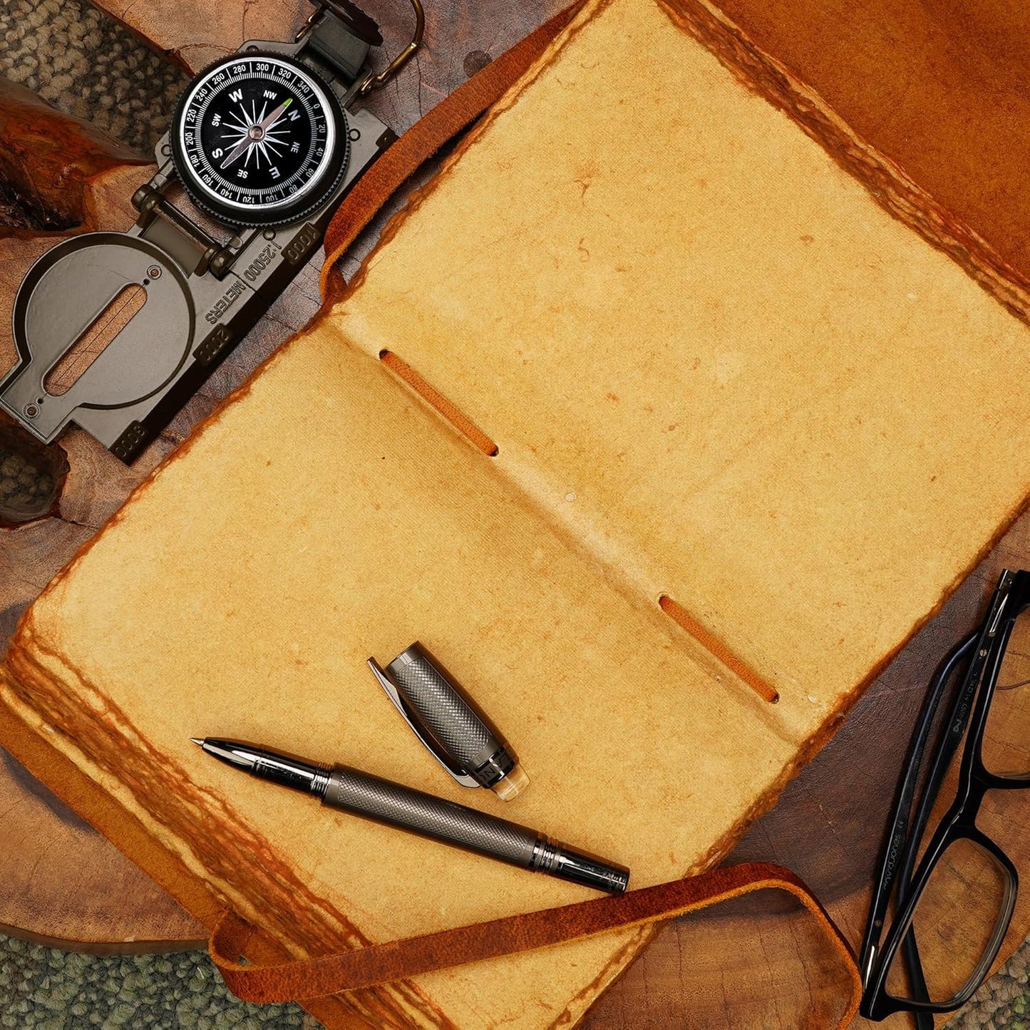 LUXEORIA Tree Of Life Leather Journal for Women and Men, Handcrafted Leather Journal for Writing Womens, Sketchbook, Travel Diary with Unlined Deckle Paper, Tan 6x8