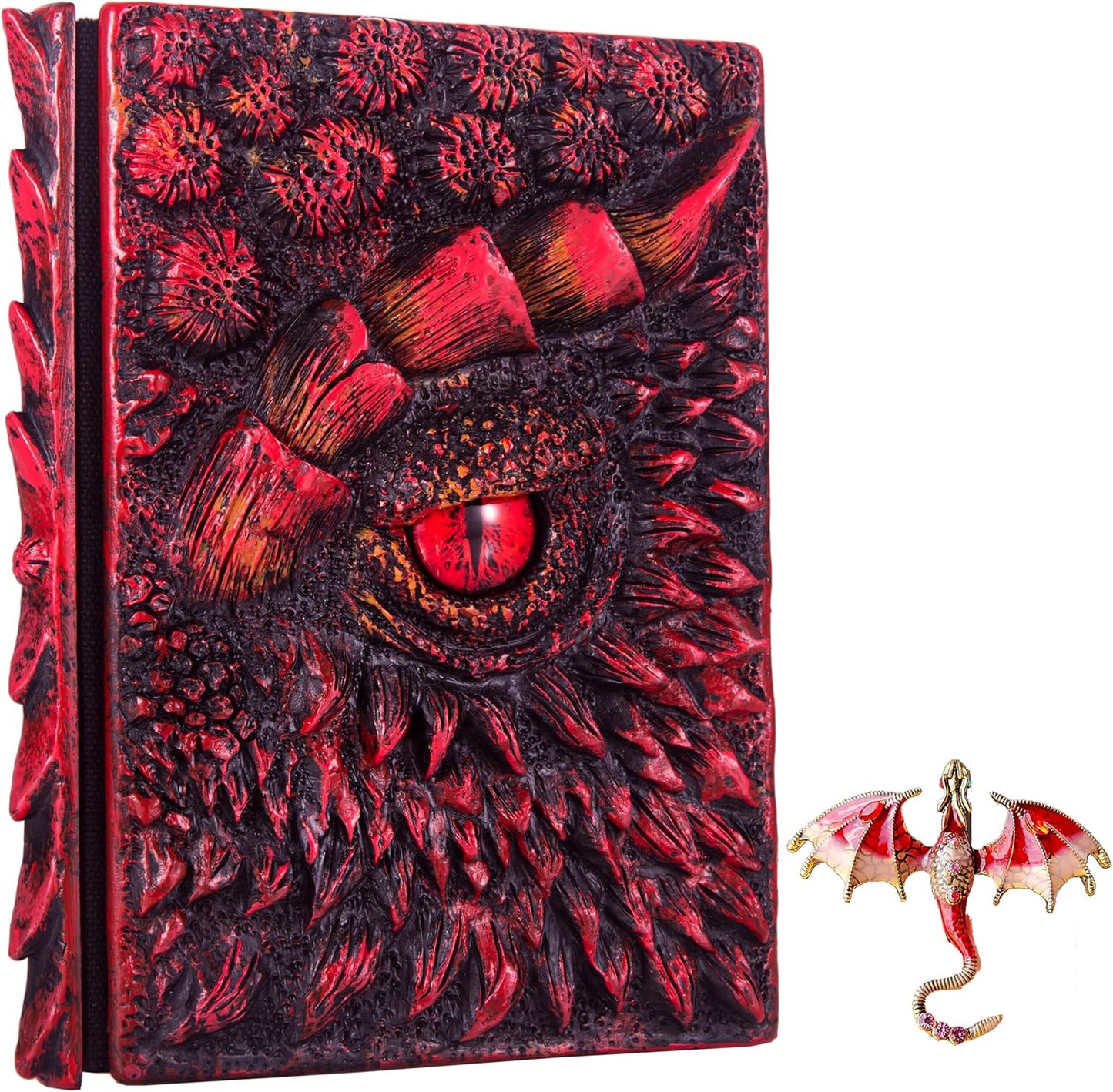3D Dragon Eye Embossed Journal,Resin Engraving Notebook,Dnd notebook for Dragon Lovers ，Blank Paper,Hardcover Travel Notepad for Writing,Sketchbook,Collection,Gift,Decoration A4 and A5 Size (A5-Red