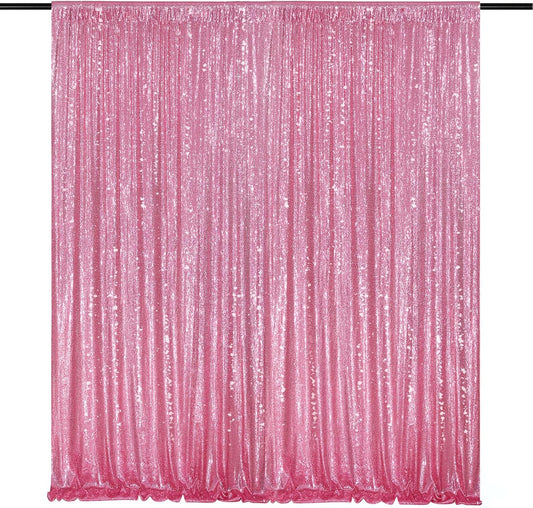 Blush Pink Sequin Backdrop Glitter Backdrop Curtains 7ft x 7ft Glitter Background for Party Baby Shower Wedding Decorations