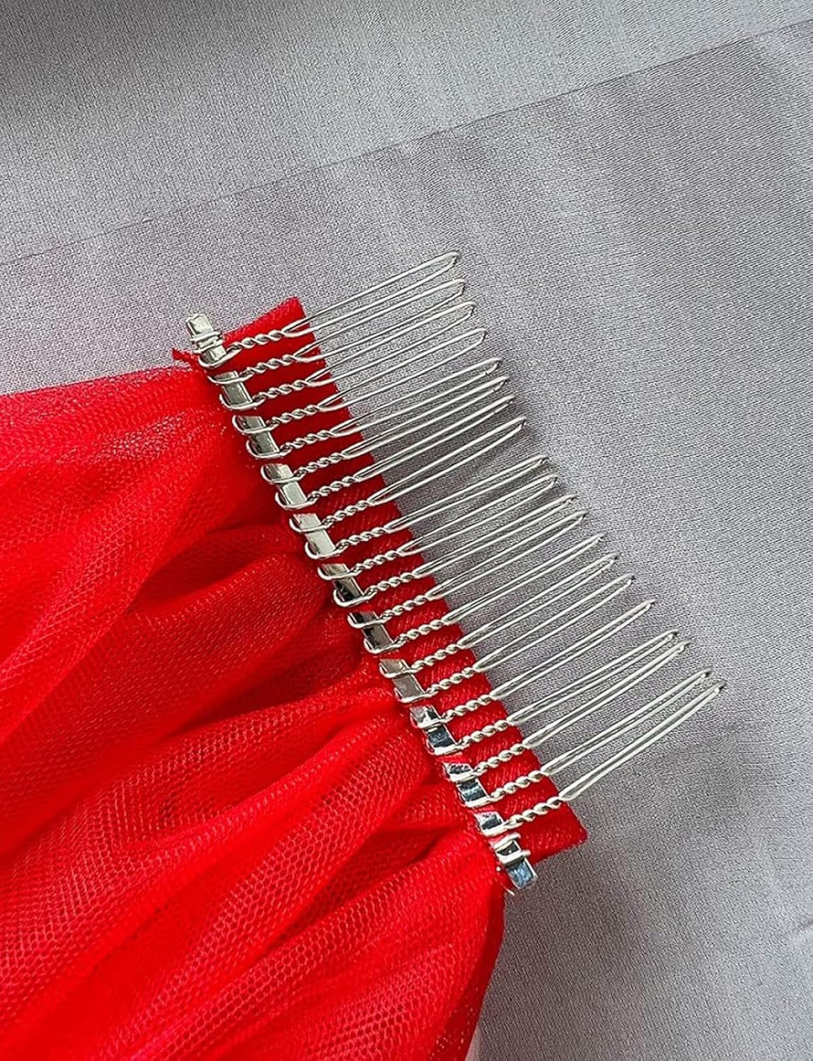 Women's Short Wedding Veils with Comb 3 Tier Halloween Tulle Bridal Veil