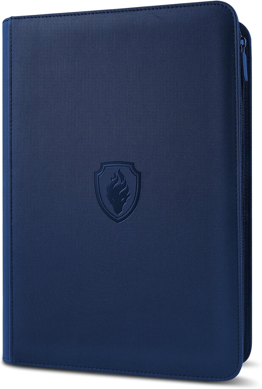 360 9 Pocket Zipper Binder - Premium PU Cover Zip Binder for Trading Cards, MTG, TCG, Sports Cards, Navy Blue