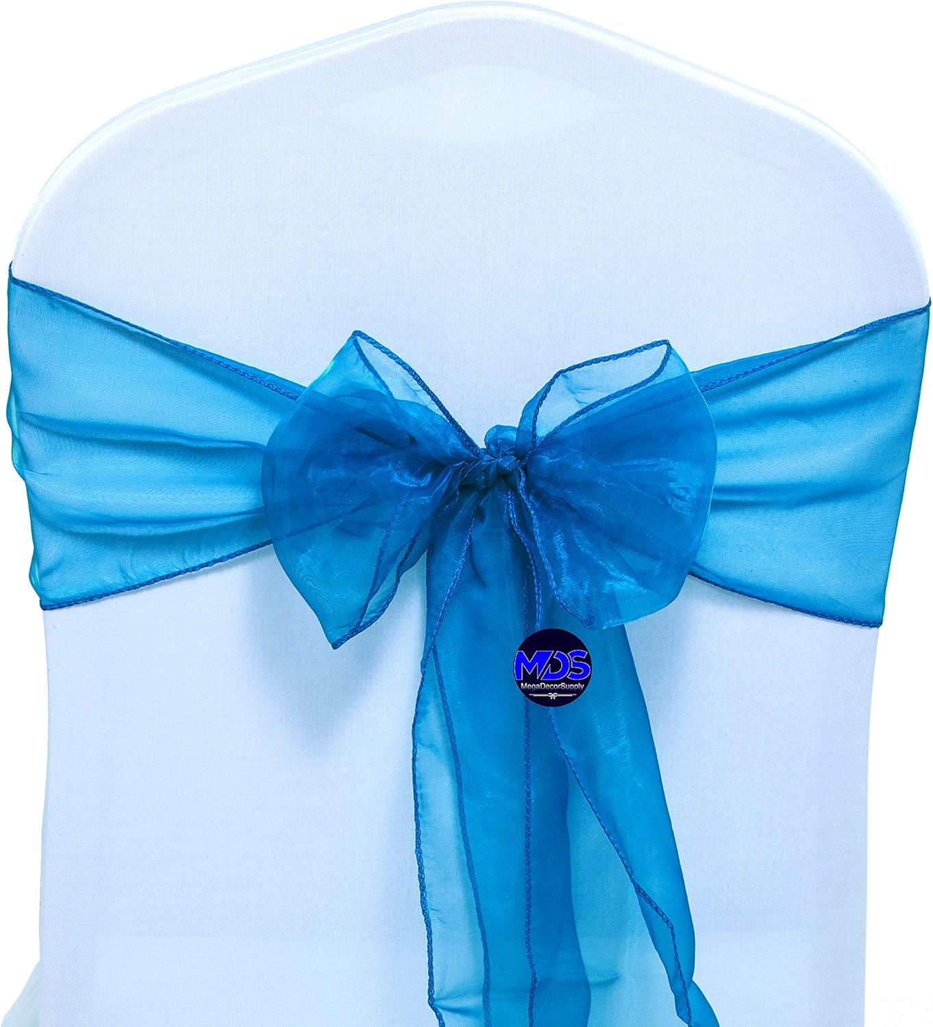 MDS Pack of 10 PCS Organza Chair Sashes Wider Dining Chair Bows Ribbon Tie Back for Wedding Party Birthday Bridal Shower Reception Event Banquet Home Chair Cover Decoration - Dark Teal