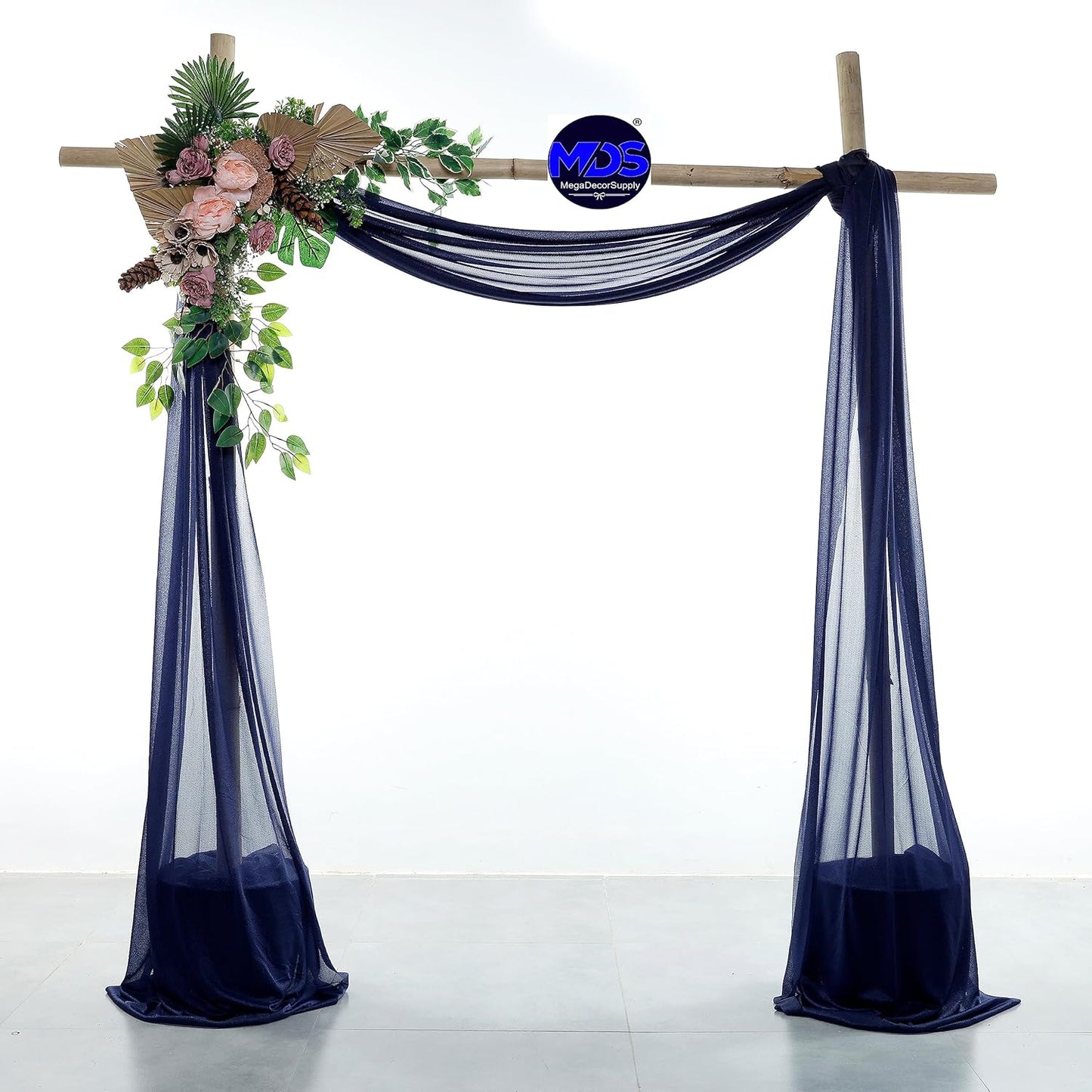 MDS Halloween Chiffon Draping Fabric - 1 Panel, 30" Wide x 100ft Long - Sheer Spooky Arbor & Canopy Drapery for Haunted House Backdrops, Party Ceilings, DIY Costumes & Themed Events - Navy Blue