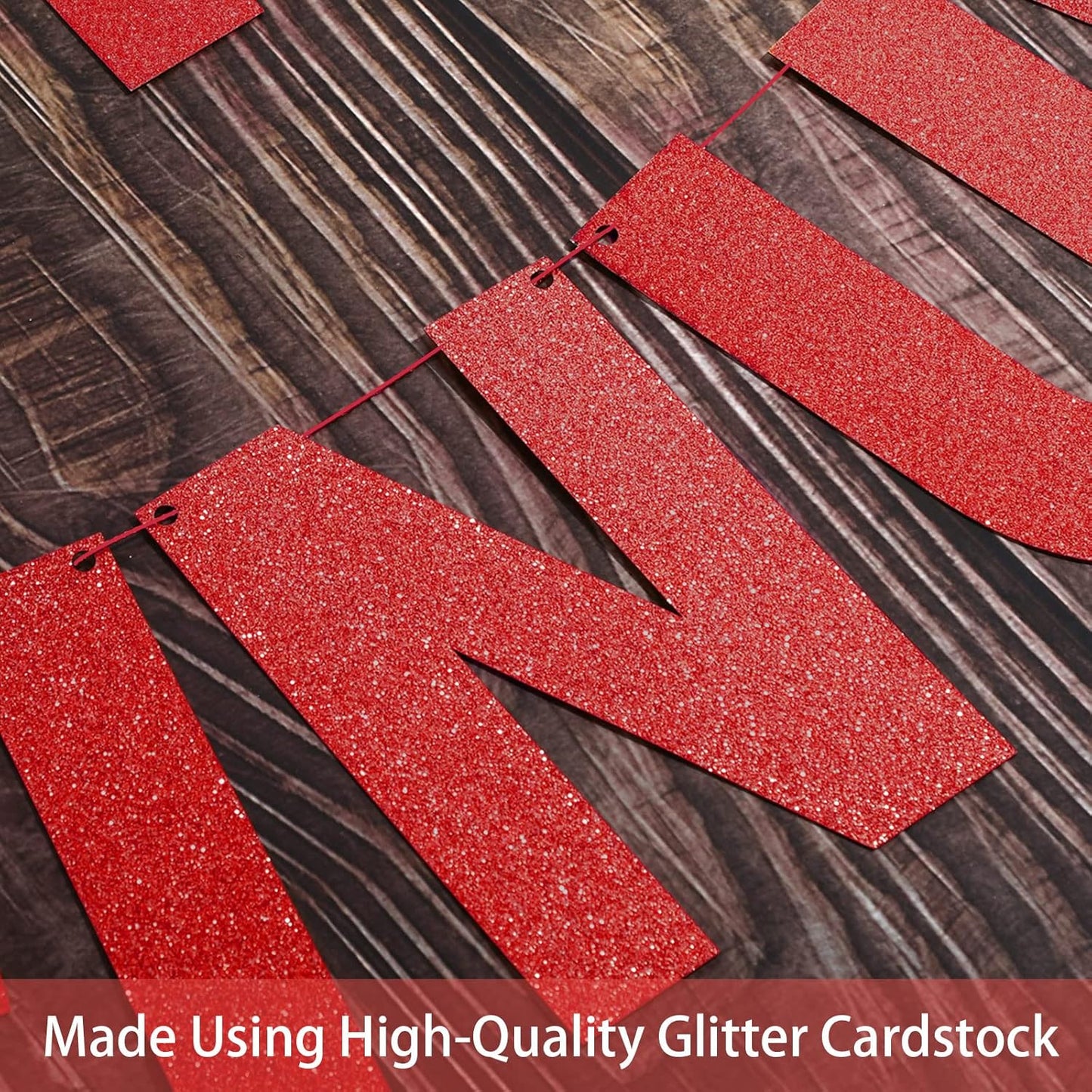 TaoBary 112 Pcs DIY Letter Kit Glitter Customizable Banner Letters Include 107 Letters and Numbers 3 Rope and 2 Needles for Birthday Halloween Christmas Wedding Valentine Party Decor(Red)