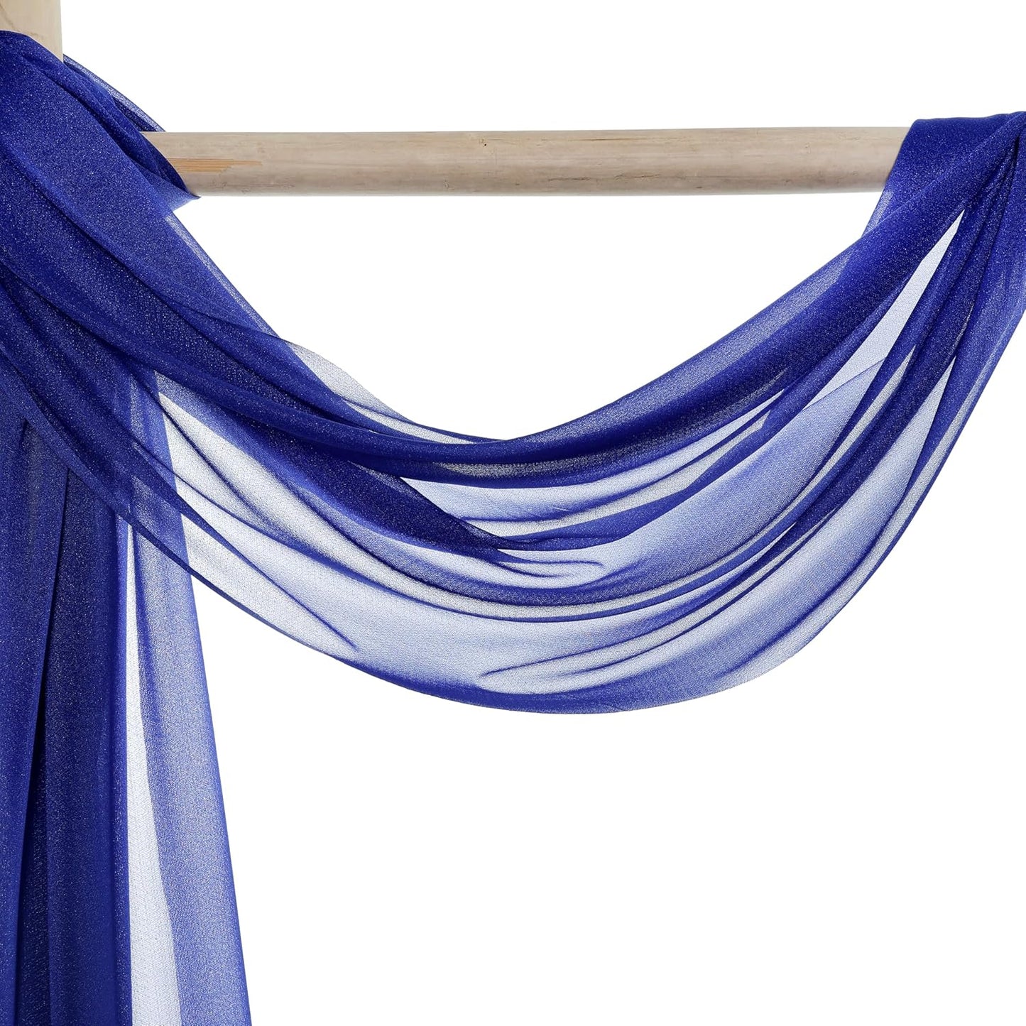 VDS Pack of 2 Panel (30 Inch X 40 Feet) Wedding Arch Draping Fabric Sheer Chiffon Fabric Drapery for Wedding Ceremony Reception Swag Backdrop Canopy Chuppah ARBO Altars Decoration (Royal Blue)