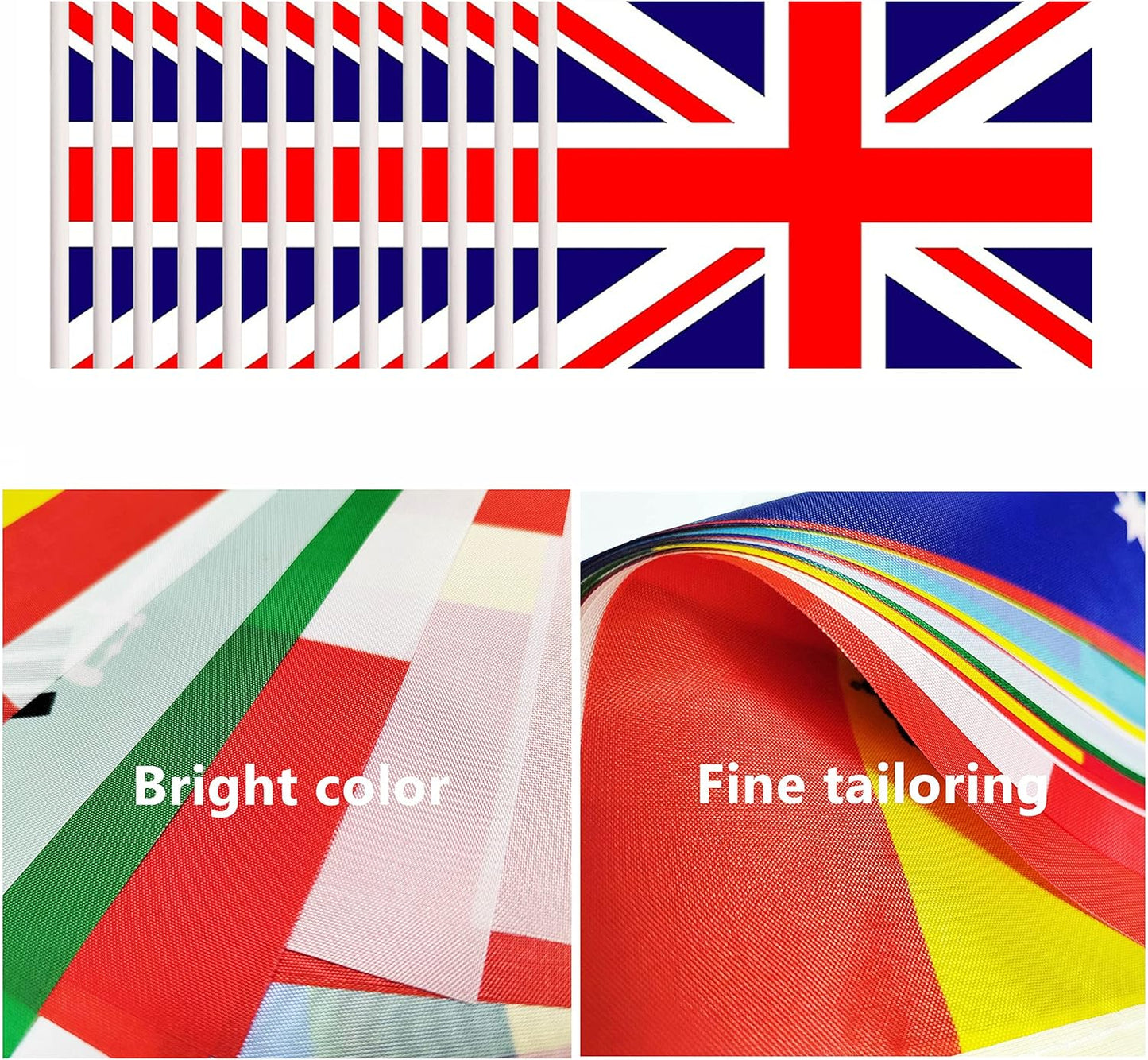 12 Pack United Kingdom Desk Flags Set, UK Small Mini Table Office Flags With 12" Solid Black Pole, Black Base and Spear Top, Miniature Desktop Flag, Home Decoration, Office Decoration, Festival