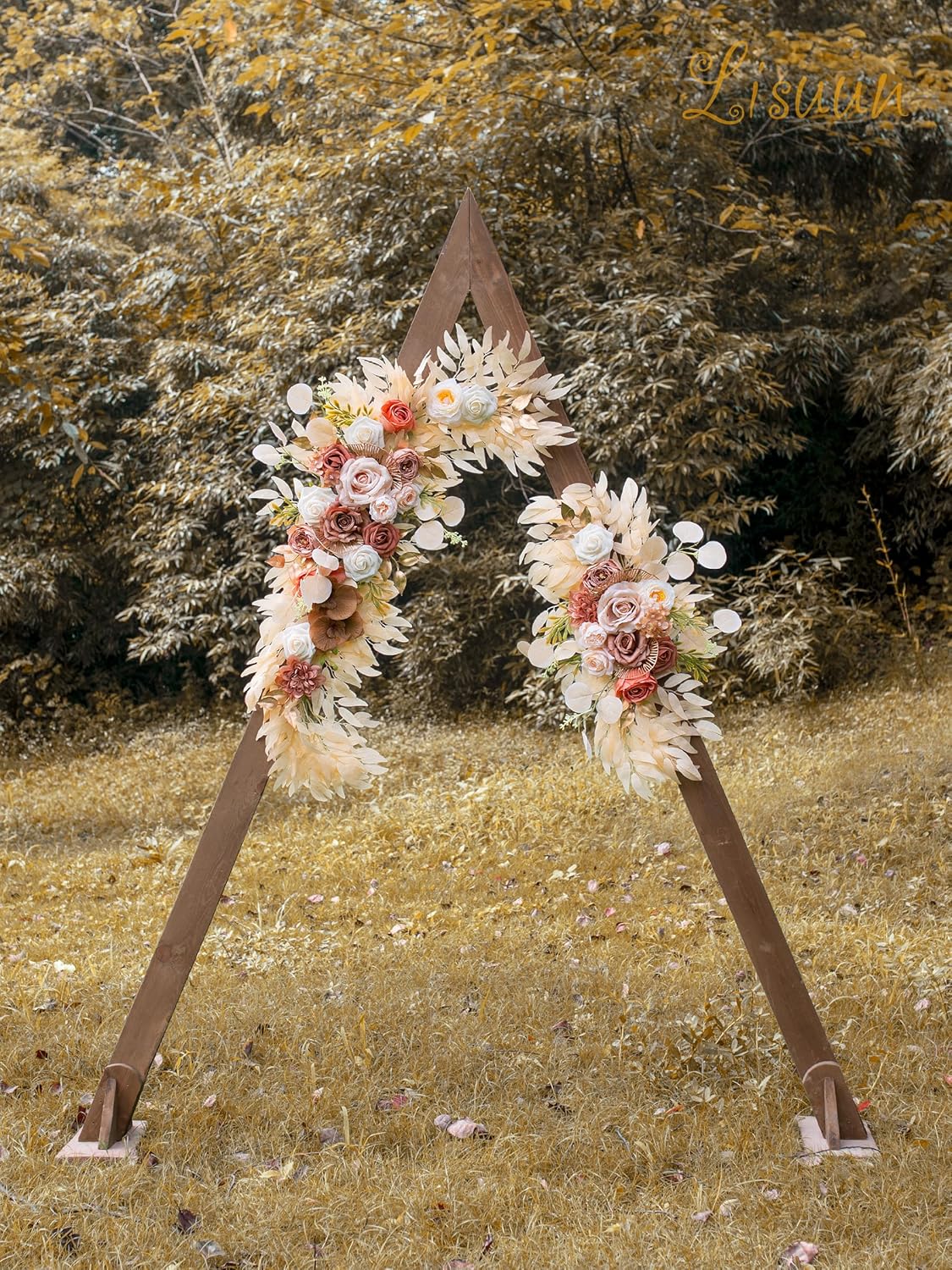 Wedding Arch Flowers, Artificial Flowers for Decoration, Large Flower Swag for Boho Styles Wedding Ceremony Floral Decor - Pack of 2