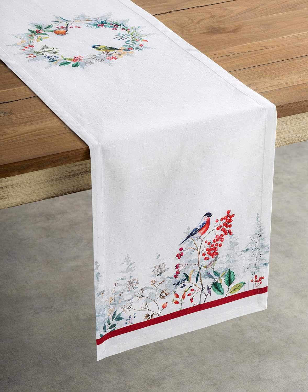 Maison d' Hermine Table Runner 100% Cotton Single Layer Table Runners 90 inches Long Decorative for Home Kitchen Dining Party Baby Shower Wedding Bridal Shower (Morzine, 14.50" x 90")