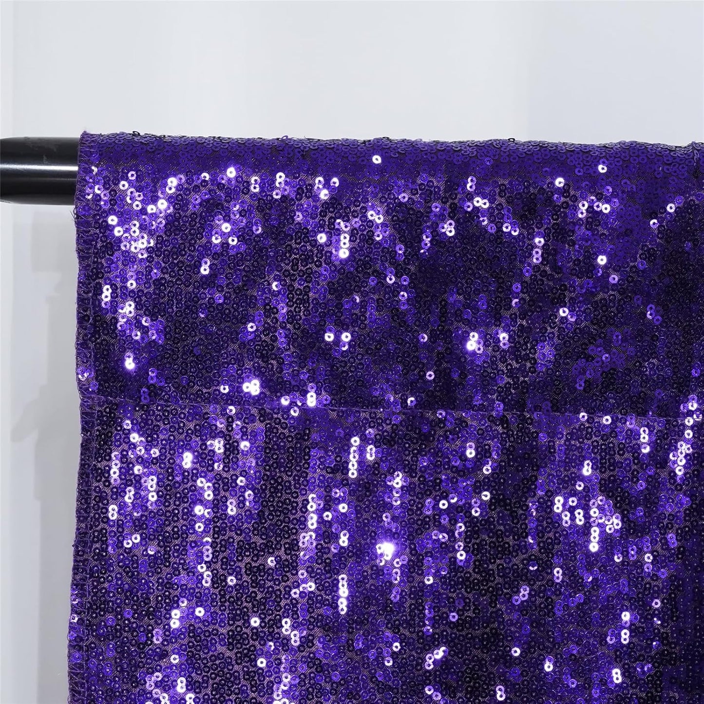 SquarePie Sequin Backdrop Curtain Non-Transparent Sparkly Background for Wedding Party 2FT x 8FT Purple 2 Panel