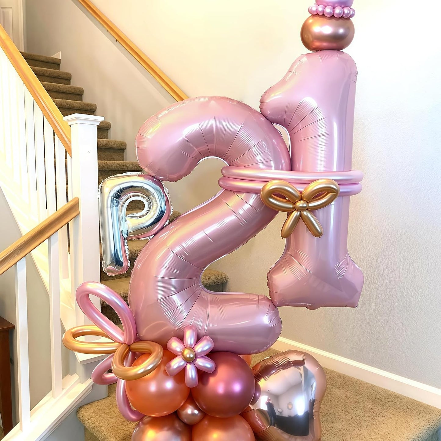 11 Balloon Number Birthday, Giant Light Pink Number 1 & 1 Helium Foil Balloon for Girls 11th Birthday, Pastel Pink 40'' Self Inflating Mylar 11 Balloon for Women Anniversary Party Decorations Supplies