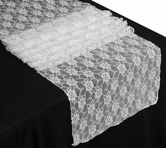 MDS Pack of 12 Wedding 12 x 108 inches Satin Table Runner for Wedding, Decorations for Birthday Parties, Banquets, Graduations, Engagements, Runners fit Rectangle, Round Table- White