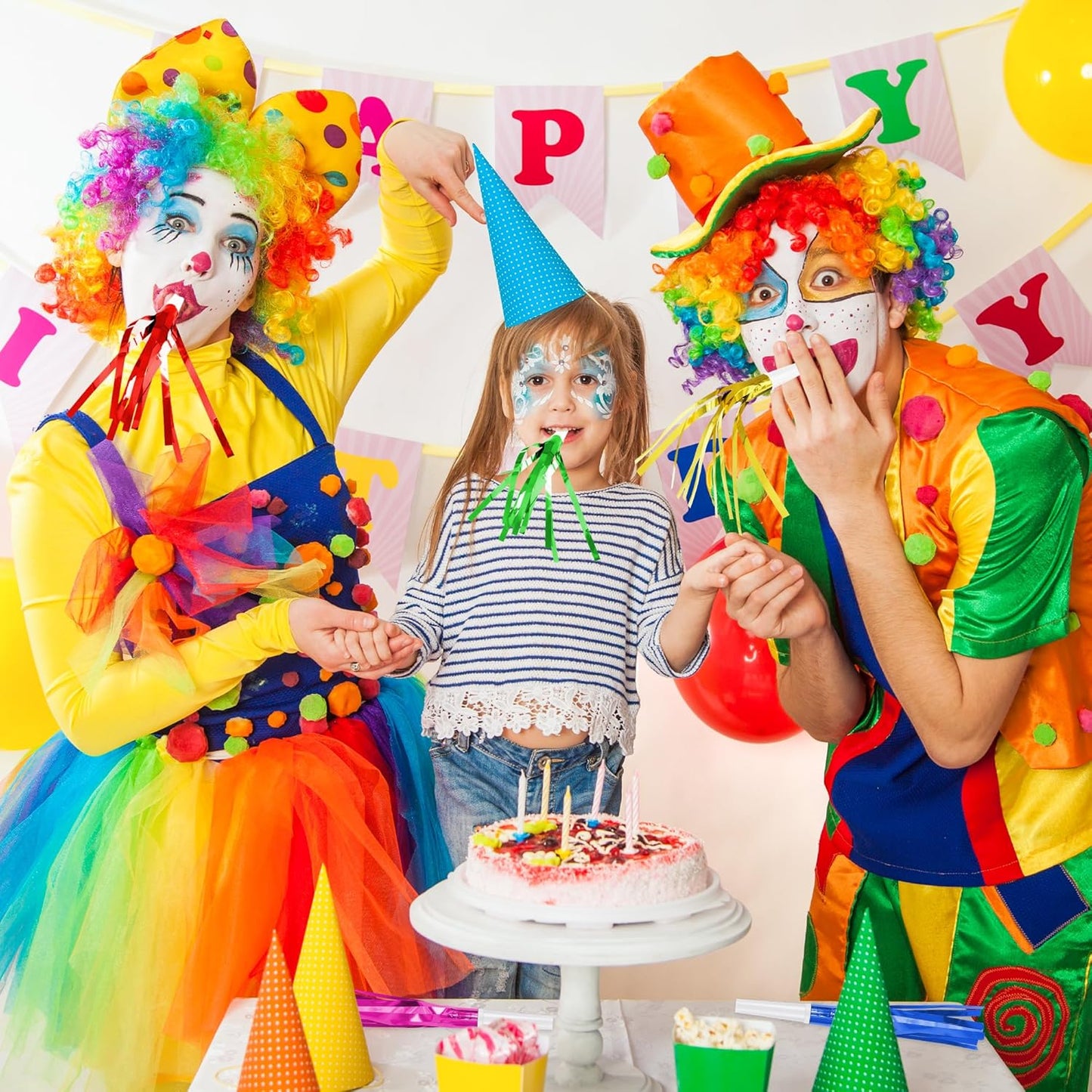 12 Pcs Glitter Noise Makers Metallic Fringed Party Blower for Adults Birthday Graduation New Years Party Favors Supplies (Red)