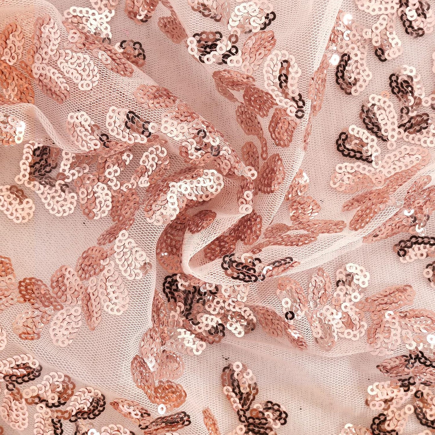 Rose Gold Flower Table Runners 10 Pieces 12x72 Inches Sequin Glitter Table Runner for Wedding Banquet Event Party Decorations