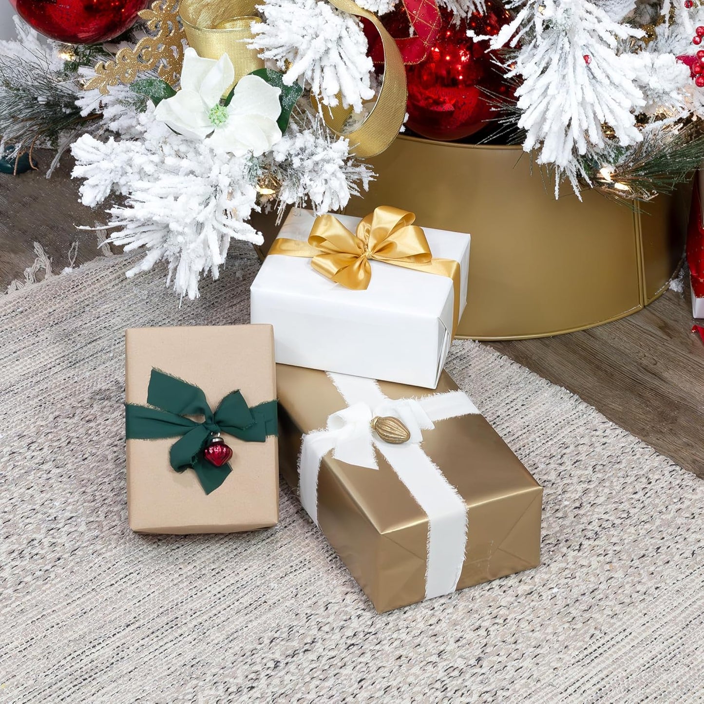 AuldHome Mercury Glass Finial Ornaments (Set of 12, Red, Small); Distressed Metal Antique Style Christmas Tree Decorations; 1.3 to 2-Inch Size