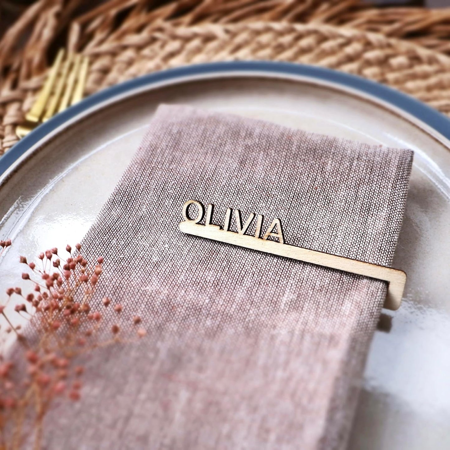 Napkin Name Tags, Personalized Napkin Rings, Wedding Name Cards, Wooden Names, Birthday Acrylic Name Plate Tag