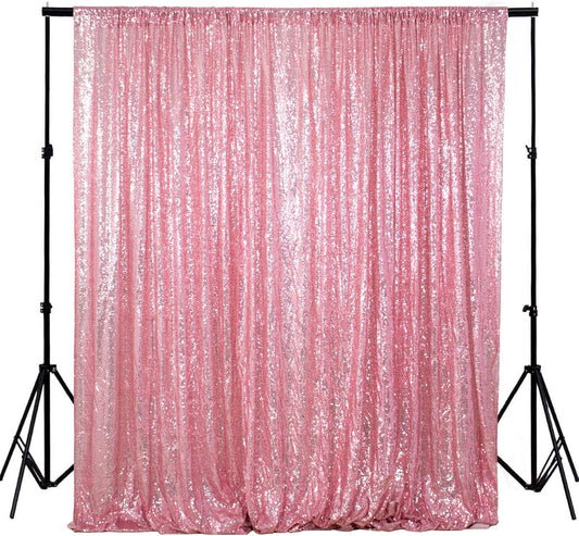 ShiDianYi 4FTx6FT-Fuchsia Pink-Backdrop Curtain Photography,Shimmer Sequin Fabric Photography Backdrops Sequin Curtains for Wedding/Party