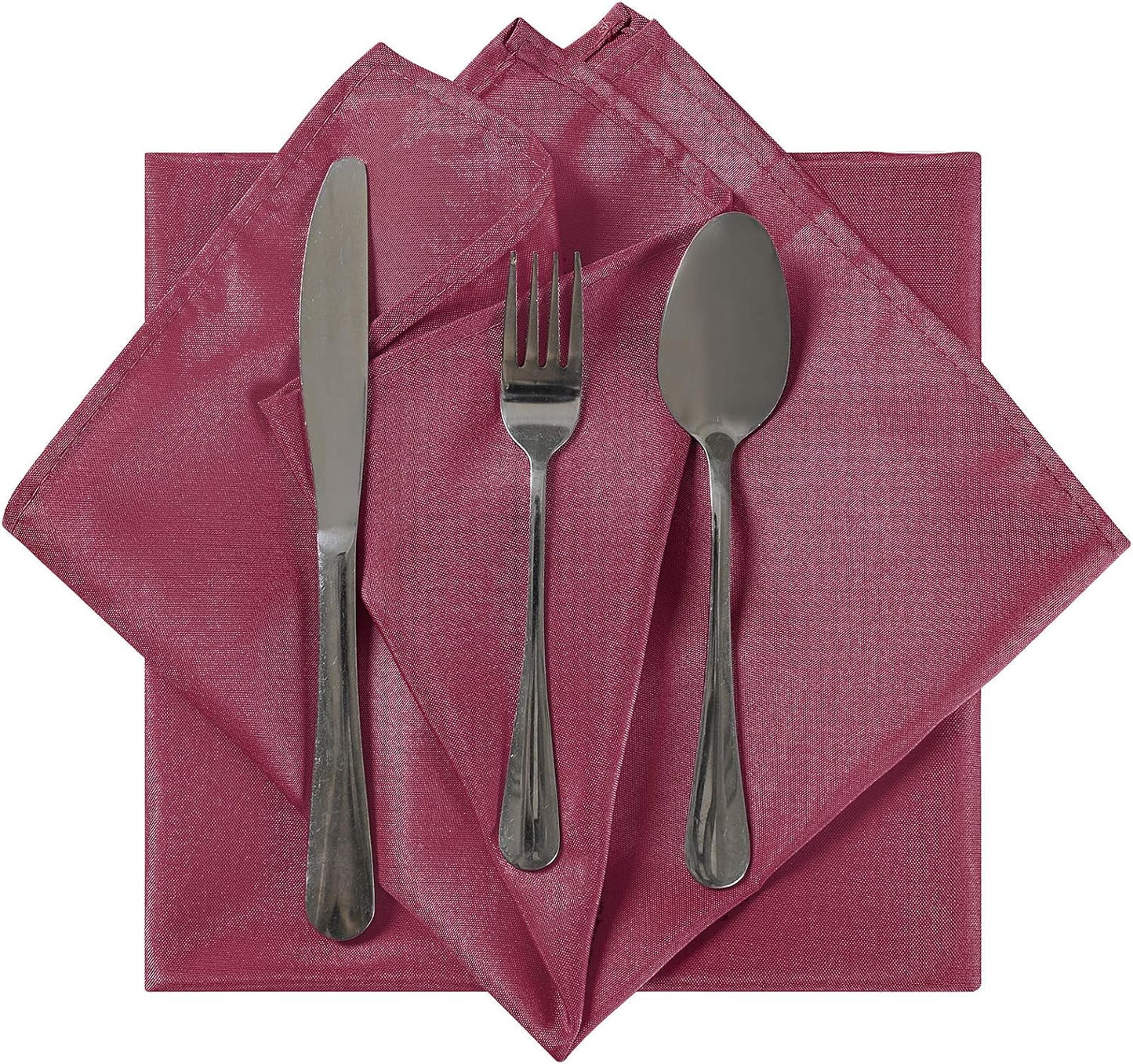 Cloth Napkins 20x20 inch Washable Polyester Dinner Napkins Soft Table Napkins for Wedding Party Dining Banquet(Burgundy,50PCS)