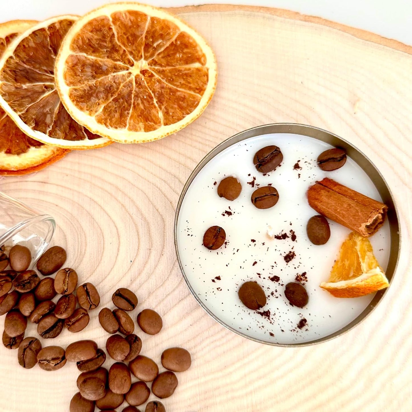 Coffee Scented Soy Wax Candle Favors with Hand-Placed Orange and Cinnamon Stick - Handmade Gift Set for Wedding Guest - Bridal Shower Baby Shower Birthday (80 Pieces)