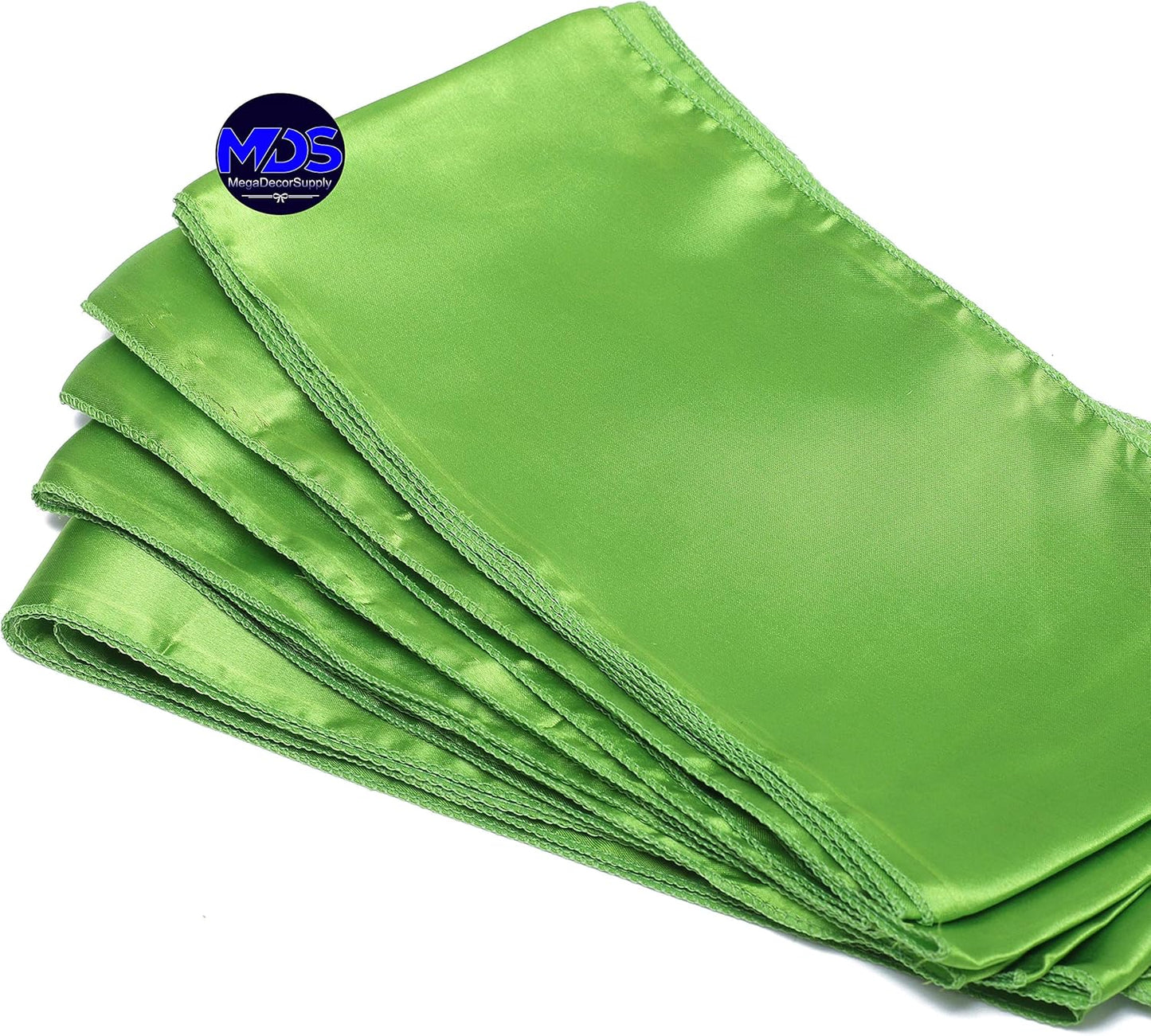 MDS Pack of 75 PCS Satin Chair Sashes Charmeuse Sateen Dining Chair Bows Ribbon Ties Back Sash for Wedding Party Birthday Home Hotel Restaurant Banquet Decoration (7 x 108 Inch, Parrot Green)