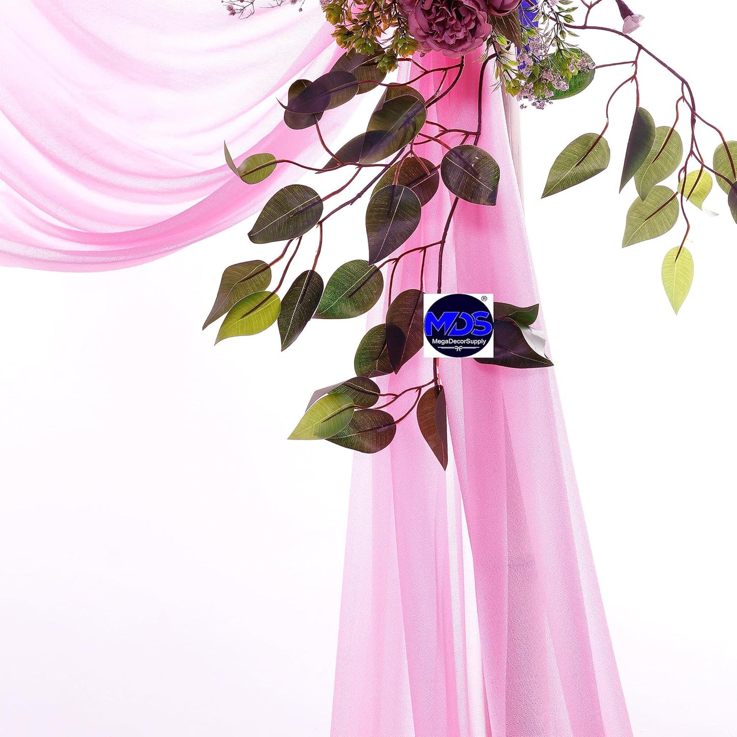 MDS Halloween Chiffon Draping Fabric - 1 Panel, 30" Wide x 50ft Long - Sheer Spooky Arbor & Canopy Drapery for Haunted House Backdrops, Party Ceilings, DIY Costumes & Themed Events - Bubblegum Pink