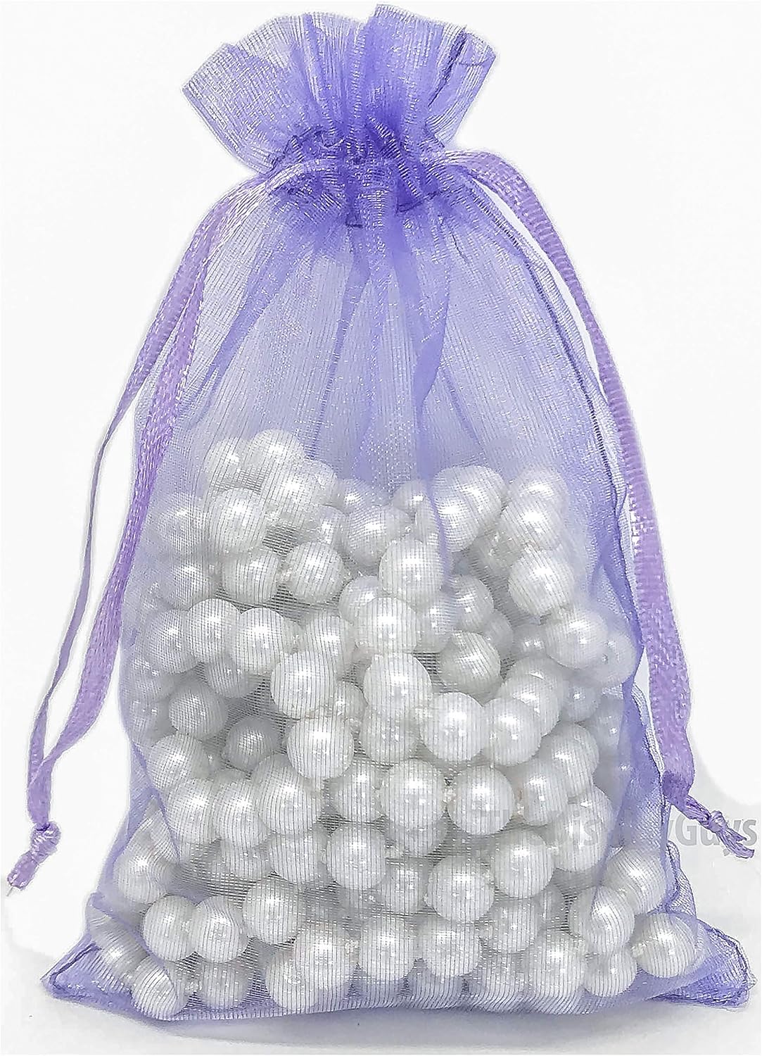 TheDisplayGuys 48-Pack 4x6 Lavender Sheer Organza Gift Bags with Drawstring, Jewelry Candy Treat Wedding Party Favors Mesh Pouch