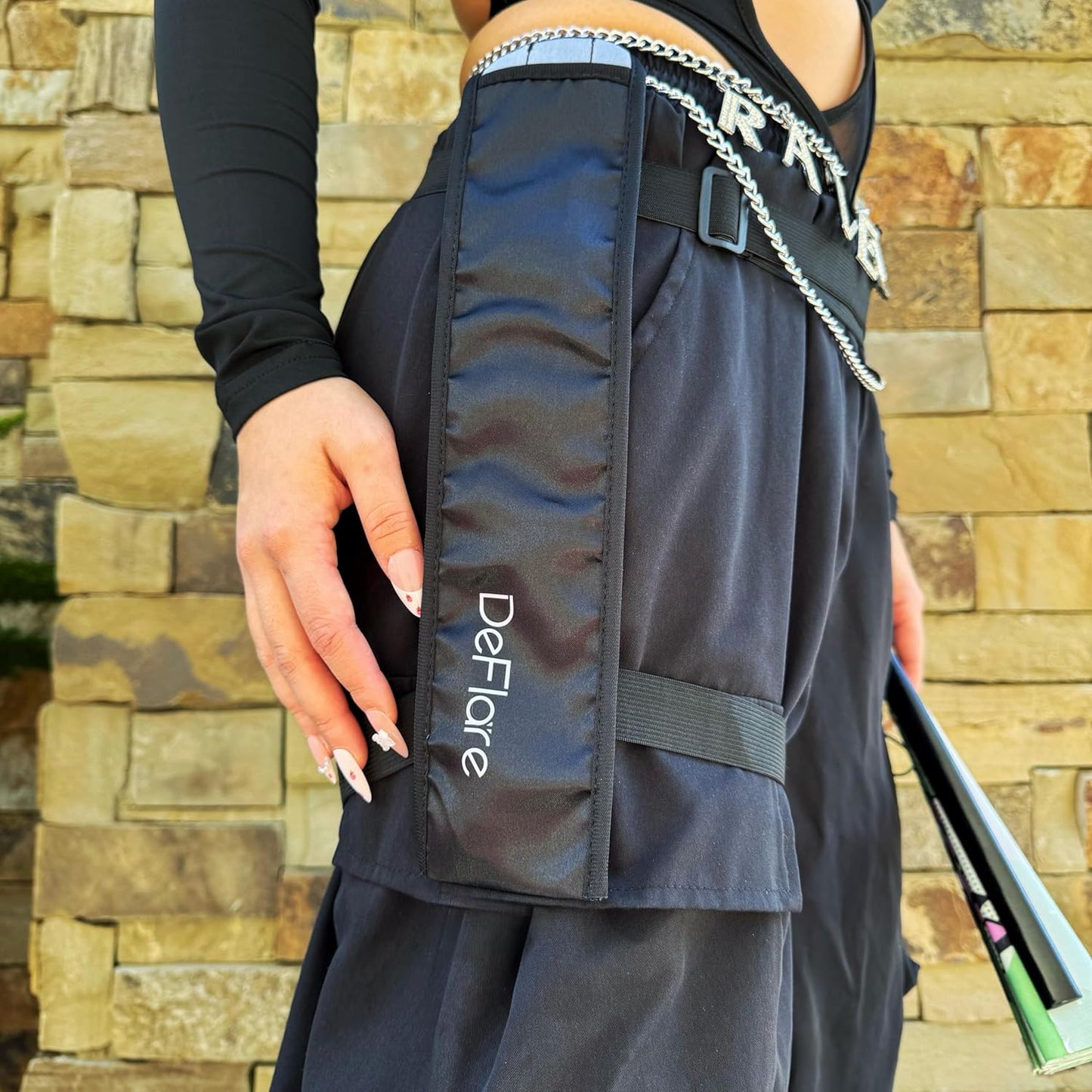 DeFlare | Cosmic Zodiac Rave Fan | Zodiac Sign Hand Fan | Astrology Rave Fan | Hand Fan | Large Rave Fan | Large Clacking Fan