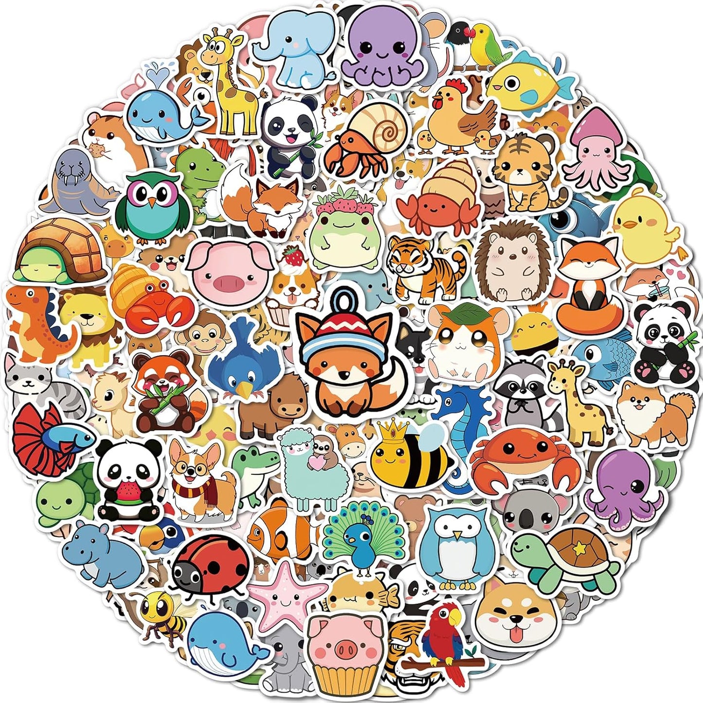 200 Pcs Animal Stickers for Kids, Cute Water Bottle Stickers for Kids Waterproof, Vinyl Laptop Kid Sticker Pack, Kid Classroom Prizes for Elementary Students