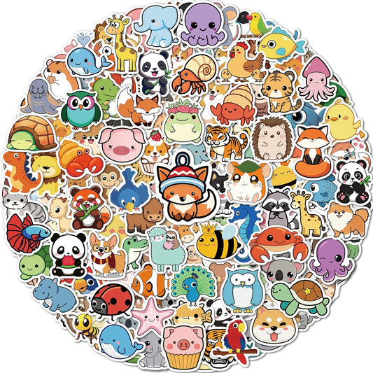200 Pcs Animal Stickers for Kids, Cute Water Bottle Stickers for Kids Waterproof, Vinyl Laptop Kid Sticker Pack, Kid Classroom Prizes for Elementary Students