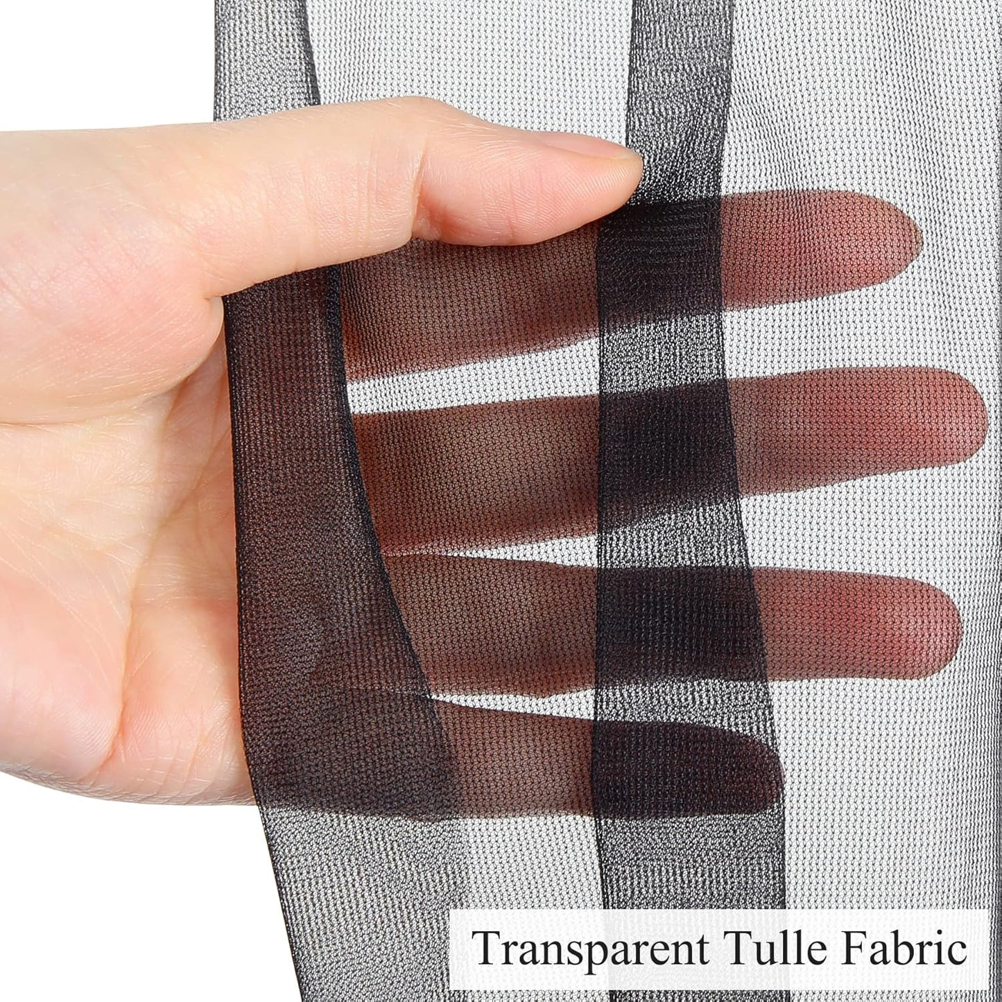 10x10ft Sheer Black Backdrop Curtains for Parties, Tulle Wedding Arch Draping Fabric Photo Background for Birthday Party Halloween Decorations