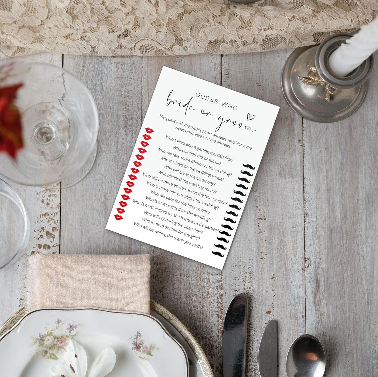 Bridal Shower Games, Bride or Groom, 25Pcs Minimalist White Double-Sided Bridal Game Cards, Wedding Shower Games for Guests, Engagement Bachelorette Party Supplies - A19