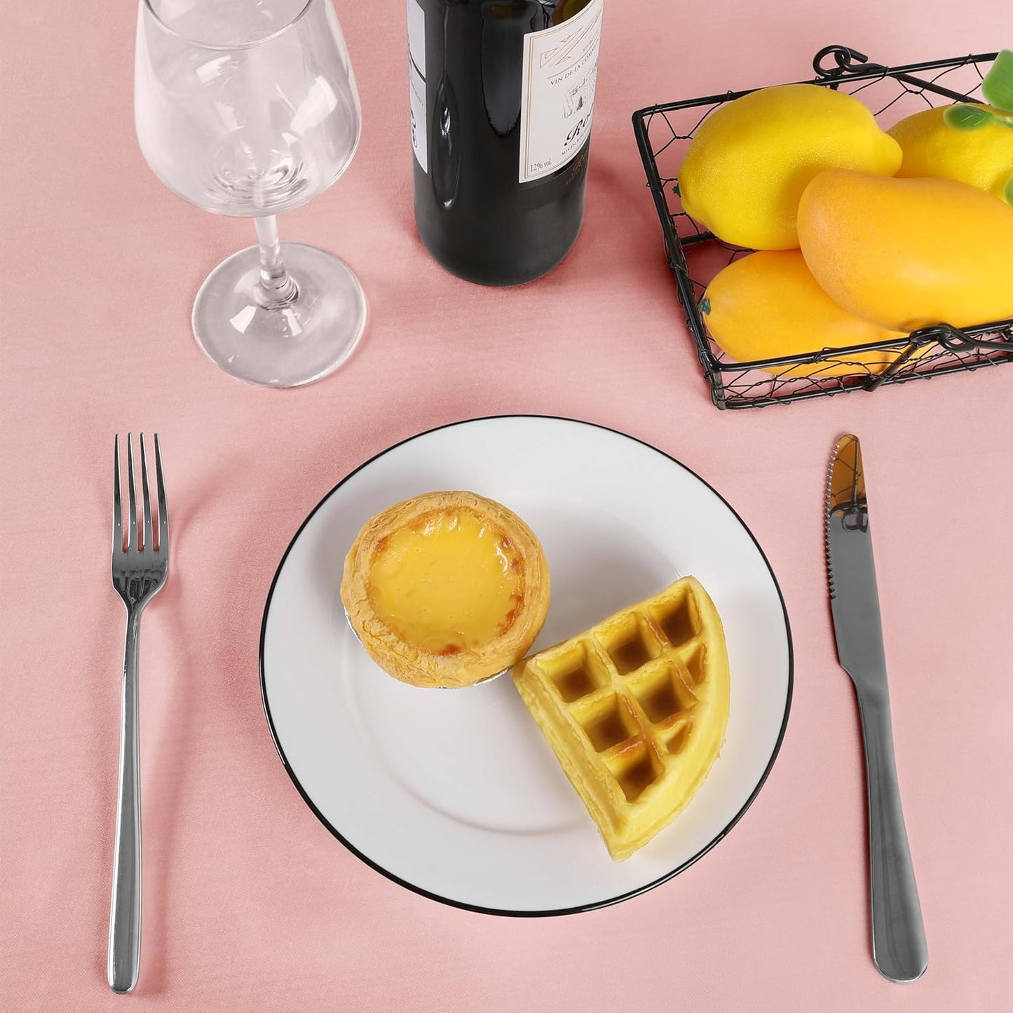 Ruisita 120 Inches Round Satin Tablecloths Rose Gold Overlay Round Satin Table Cover Bright Silk Tablecloth Smooth Fabric Tablecloth for Wedding Banquet Table Decoration