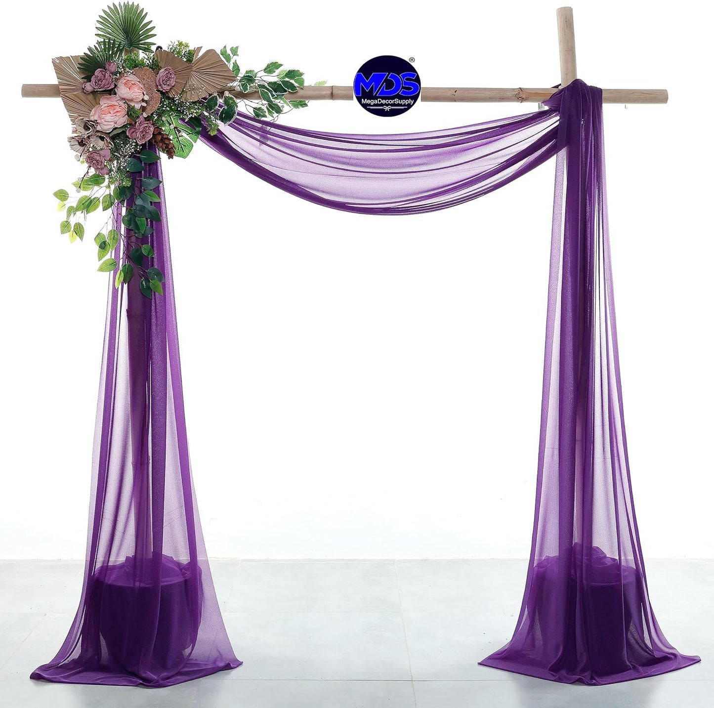 MDS Halloween Chiffon Draping Fabric - 1 Panel, 30" Wide x 20ft Long - Sheer Spooky Arbor & Canopy Drapery for Haunted House Backdrops, Party Ceilings, DIY Costumes & Themed Events - Cadbury Purple
