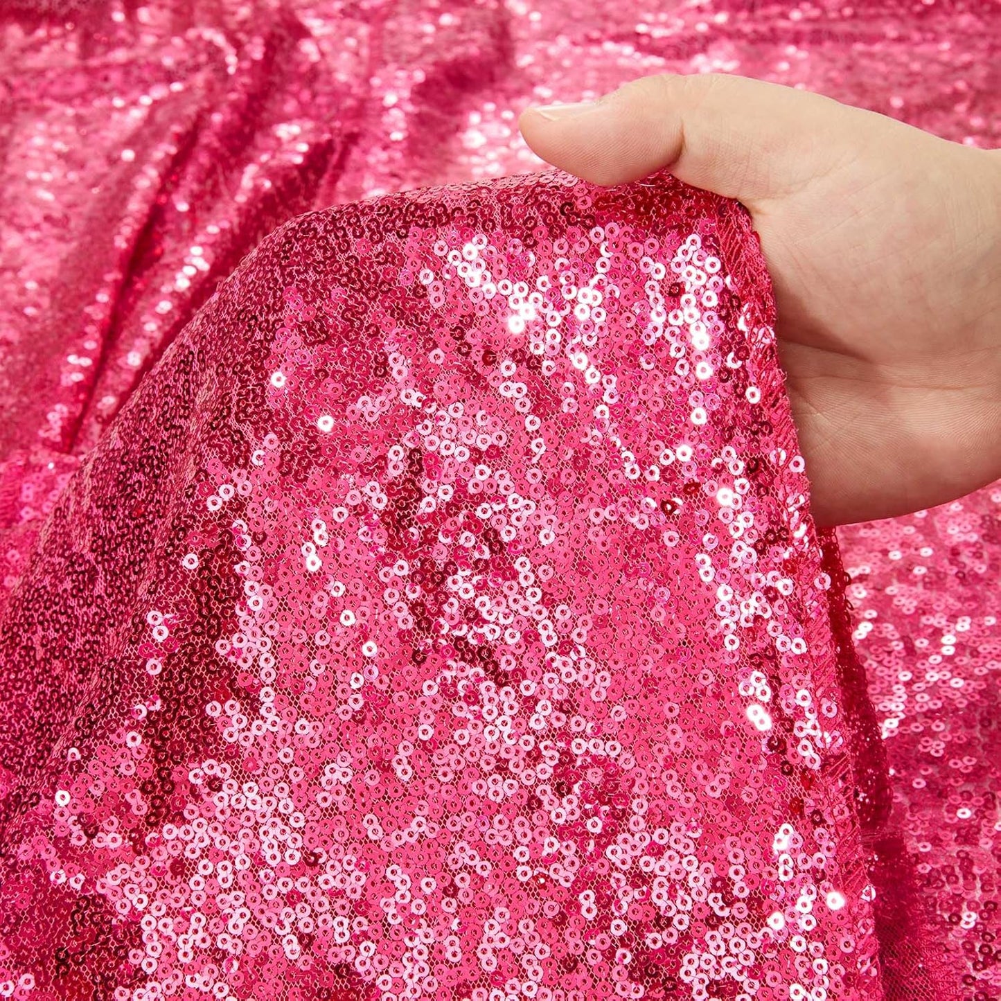 Sequin Table Runner Fuchsia 10 Pcs 12x108 Inches Elegant Wedding Sparkly Fabric Table Runners for Bridal Shower Banquet Celebration Decorations