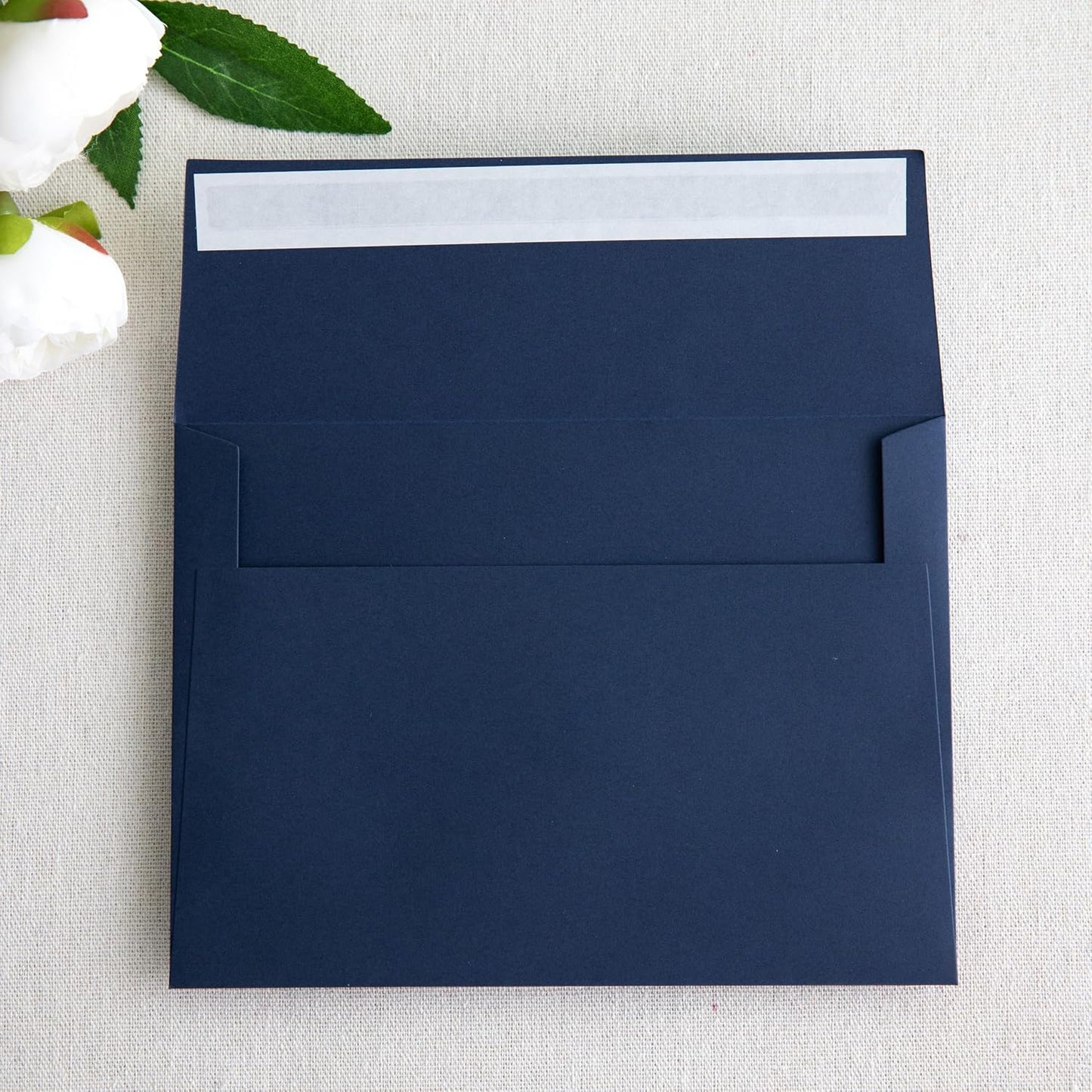 PONATIA 50 Pieces 5x7 Envelopes, A7 Envelopes Self Seal for Weddings, Invitation Cards, Photos, Postcards, Greeting Cards Mailing, Baby Shower, Graduation, Christmas Gift Cards (Navy Blue)