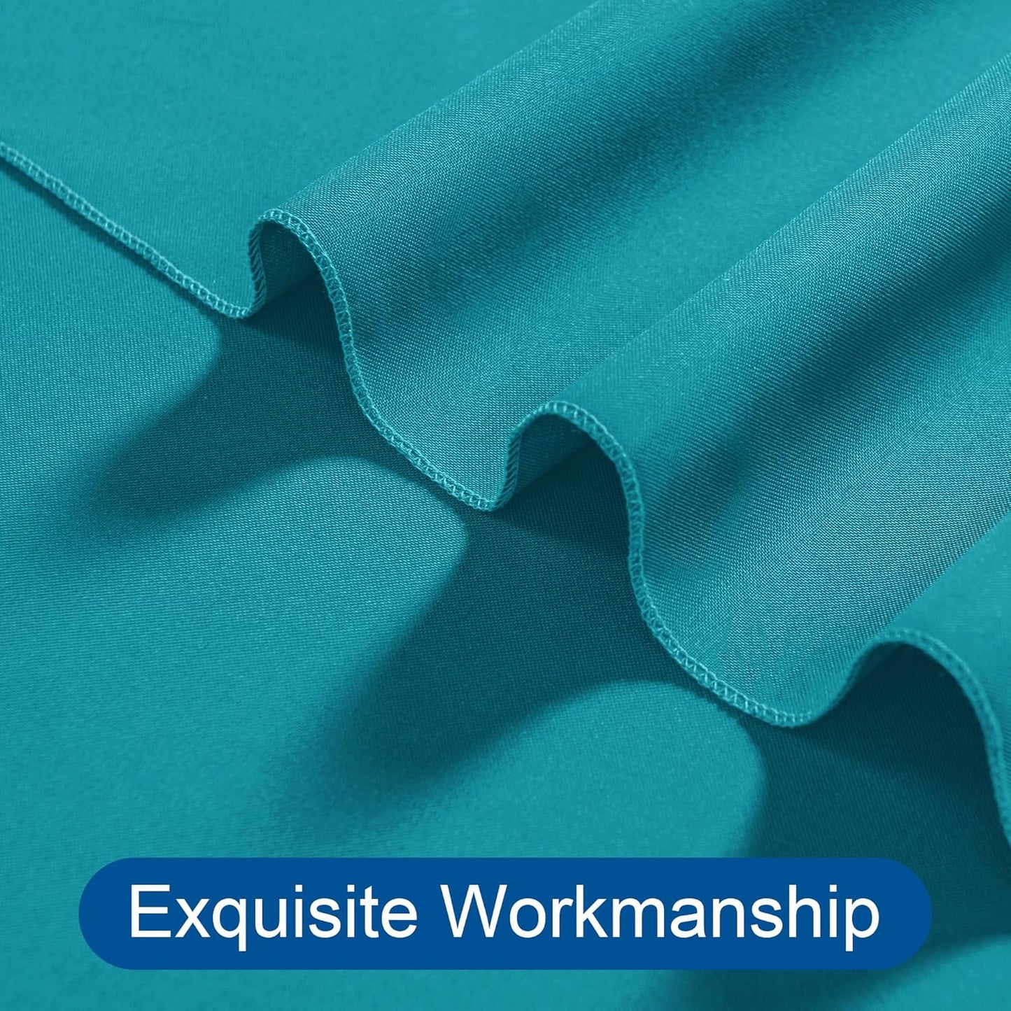 DWCN 10x8 FT Turquoise Backdrop Curtains for Parties, Photography Backdrop Drapes with Rod Pockets for Wedding Decorations Stage Birthday Family Gatherings, 2 Panels 5ft x 8ft