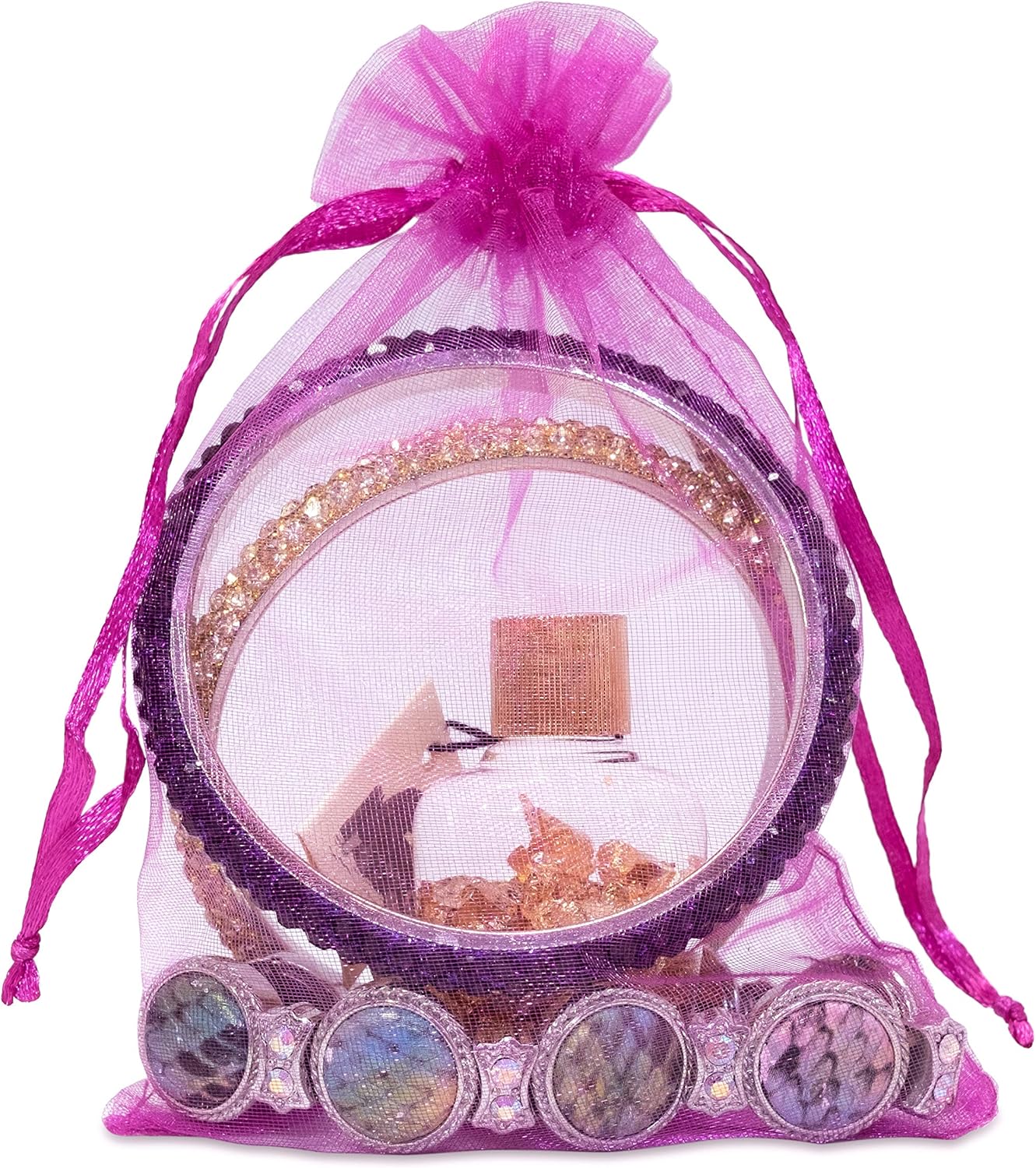 TheDisplayGuys 48-Pack 4x6 Hot Pink Sheer Organza Gift Bags with Drawstring, Jewelry Candy Treat Wedding Party Favors Mesh Pouch