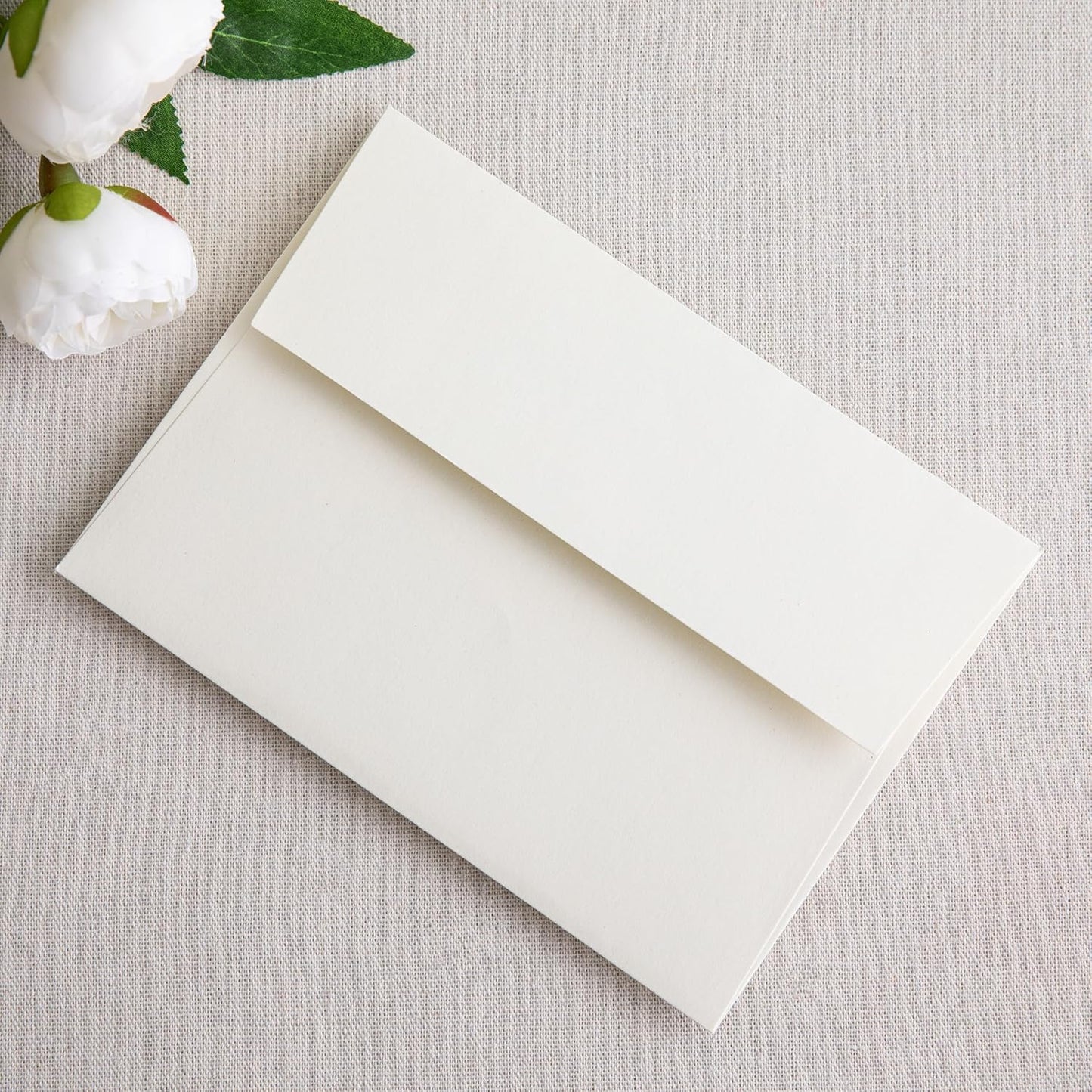 PONATIA 50 Pieces 5x7 Envelopes, A7 Envelopes Self Seal for Weddings, Invitation Cards, Photos, Postcards, Greeting Cards Mailing, Baby Shower, Graduation, Christmas Gift Cards (Ivory)