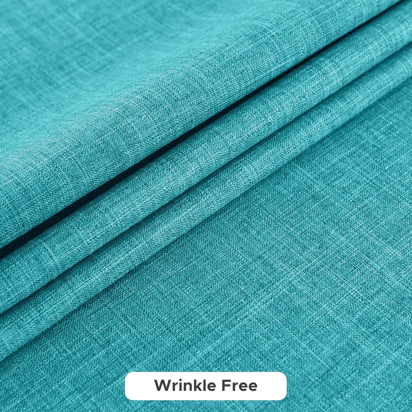 Fitable Faux Linen Tablecloths for Rectangle Tables: Water & Stain Resistant Farmhouse Table Cloth, Washable Burlap Textured Table Covers for Kitchen Dining Party(2 Pack, 60x102 Inch, Teal)