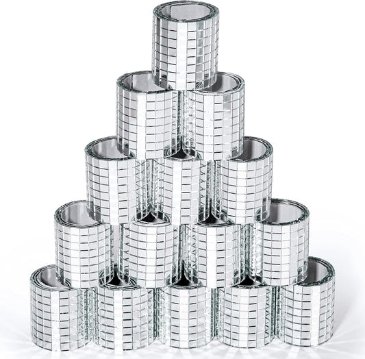 PP OPOUNT 7080 PCS Disco Ball Tiles, 5 x 5 mm Self-Adhesive Mini Mirror Tiles for DIY Craft Decoration, Art Collage, Indoor Outdoor Decoration (Silver)