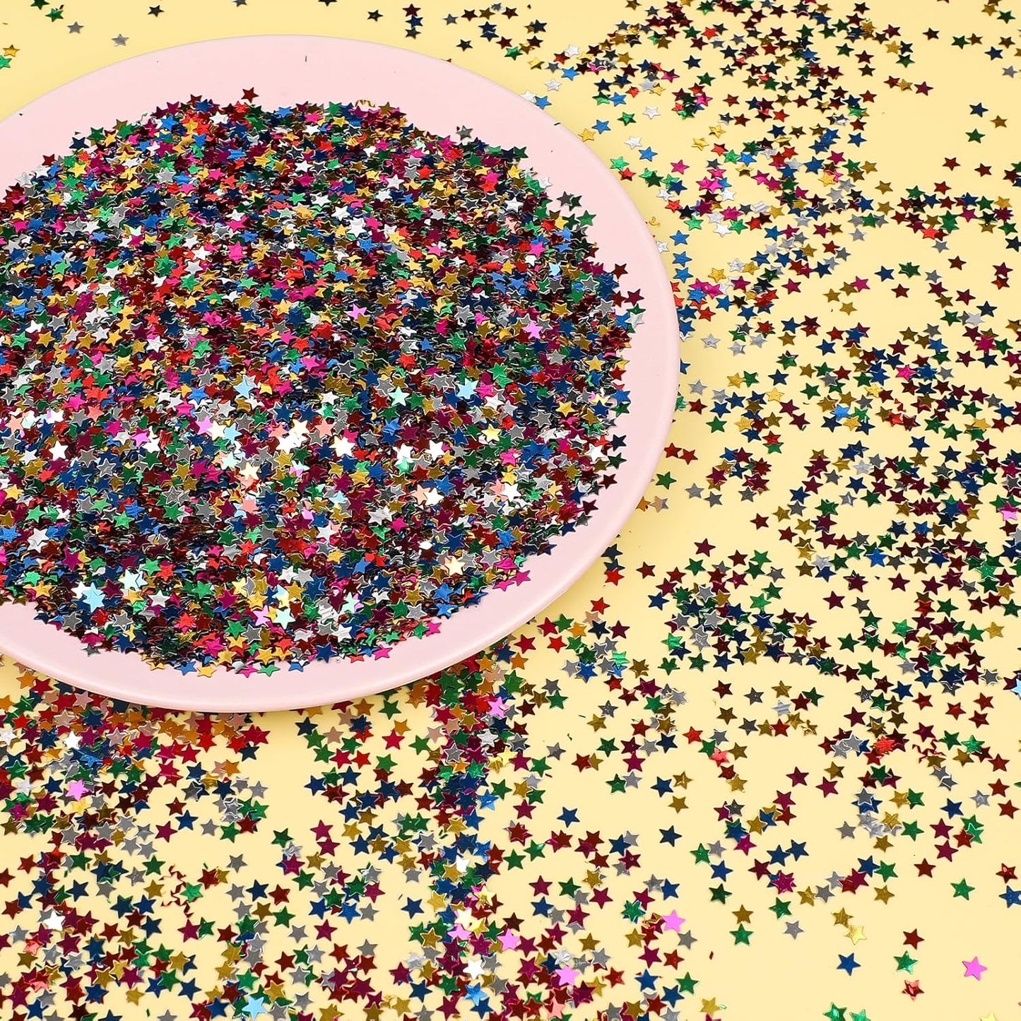 STEFORD 150g Rainbow Star Confetti, 6mm Multicolor Star Glitter Metallic Sequin Sprinkle Stars Rainbow Glitter Confetti for Birthday Party Wedding Halloween Christmas DIY Decorations